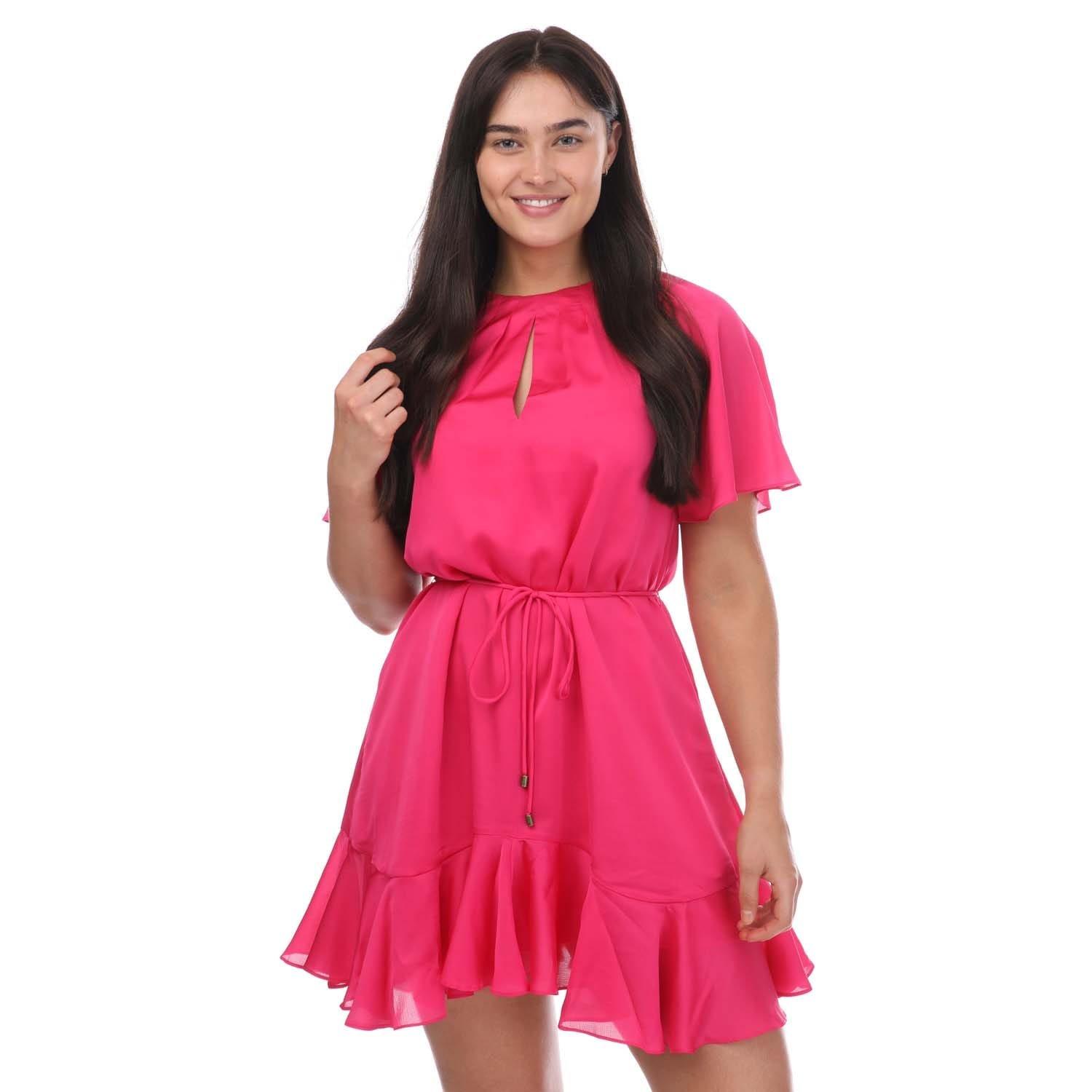 Pink - Ted Baker - Elsieee Fluted Hem Mini Dress - 1