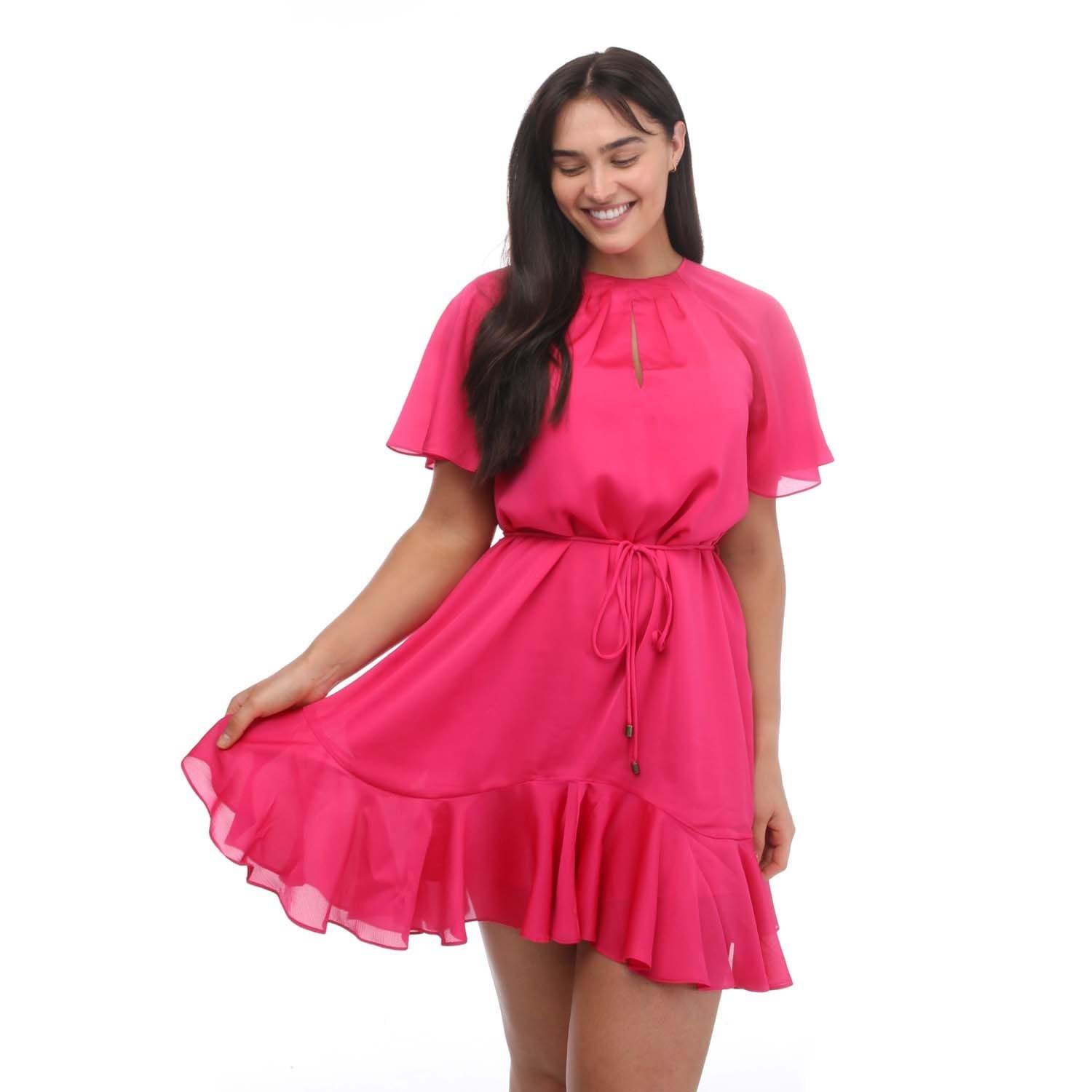 Pink - Ted Baker - Elsieee Fluted Hem Mini Dress - 4