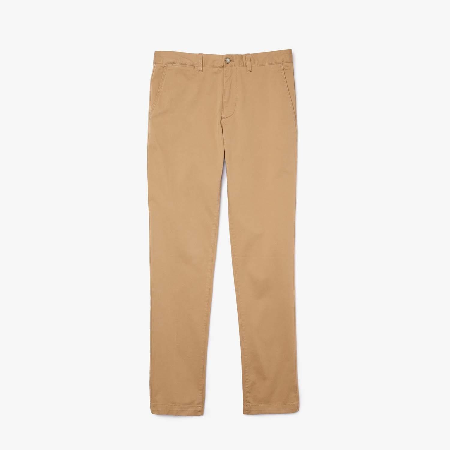 Beige - Lacoste - Slim Fit Stretch Gaberdine Pants - 3