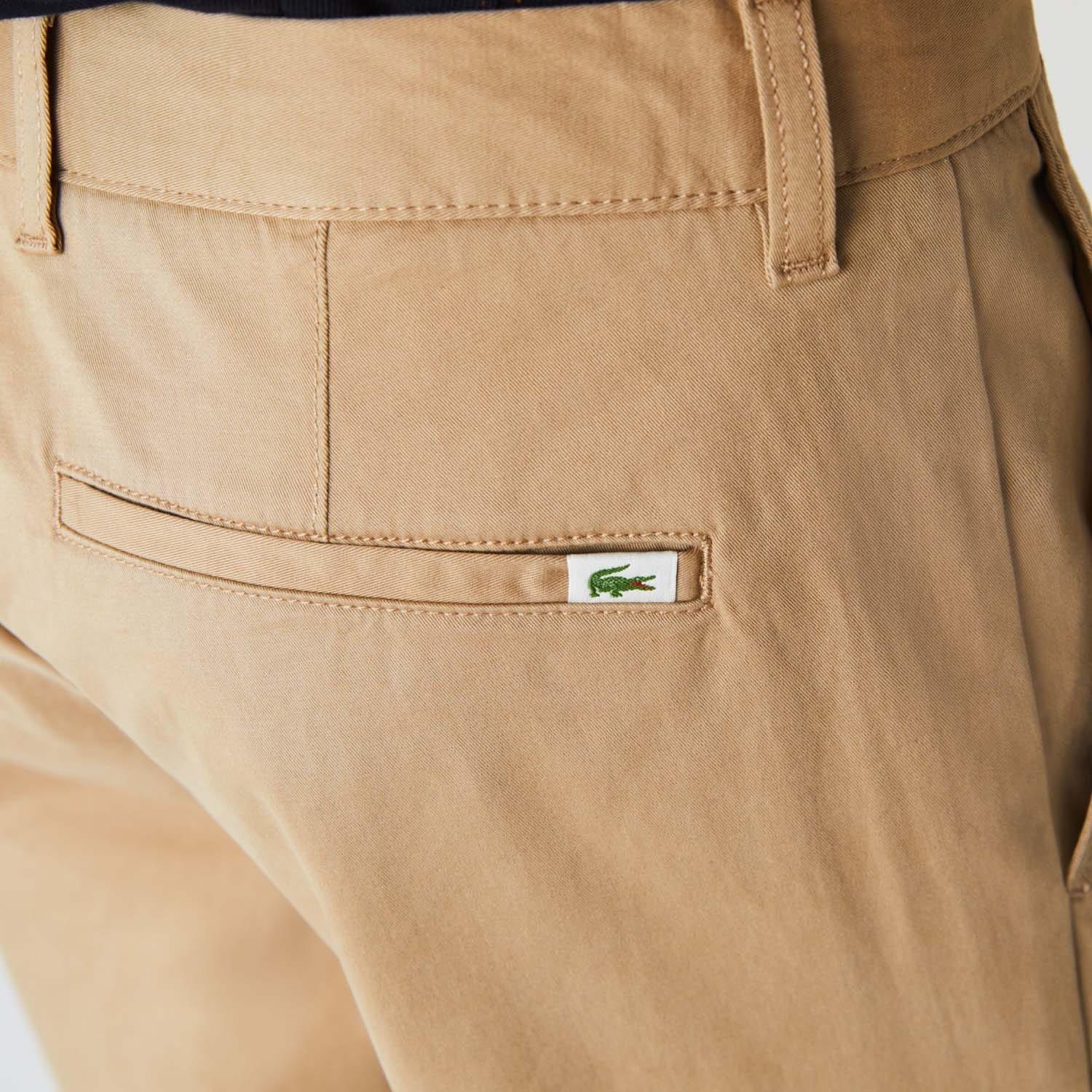 Beige - Lacoste - Slim Fit Stretch Gaberdine Pants - 5