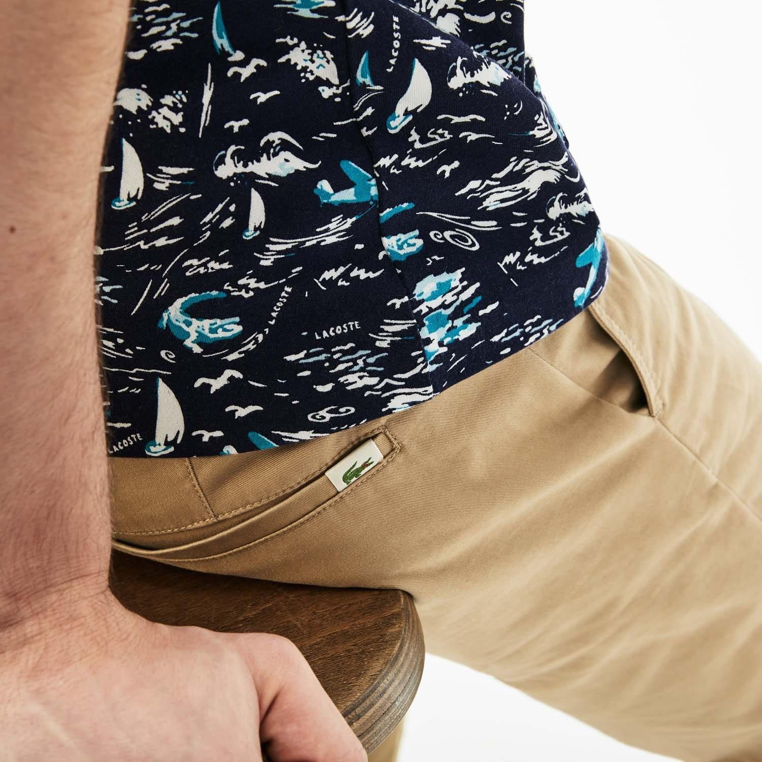 Beige - Lacoste - Slim Fit Stretch Gaberdine Pants - 6