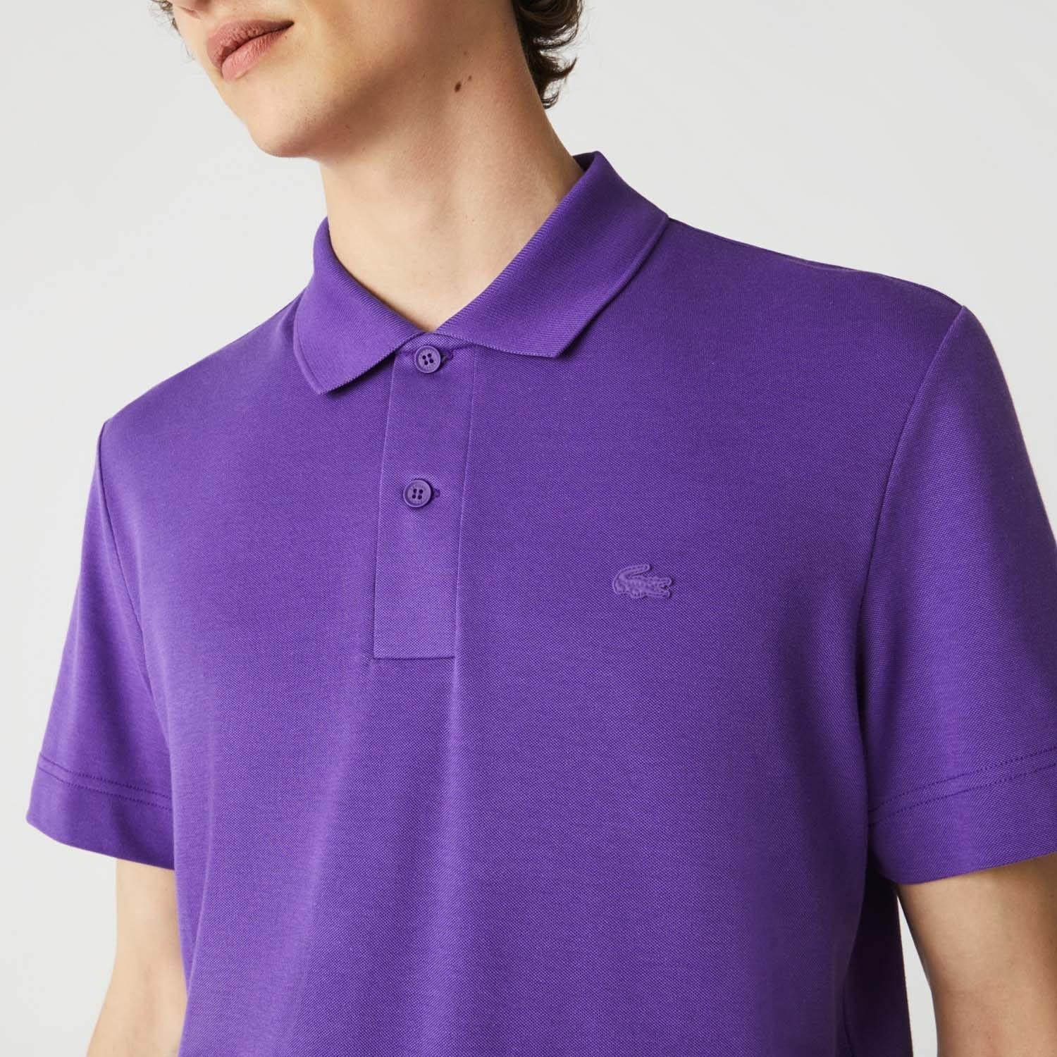 Purple - Lacoste - Regular Fit Light Breathable Piqu¿ Polo Shirt - 4
