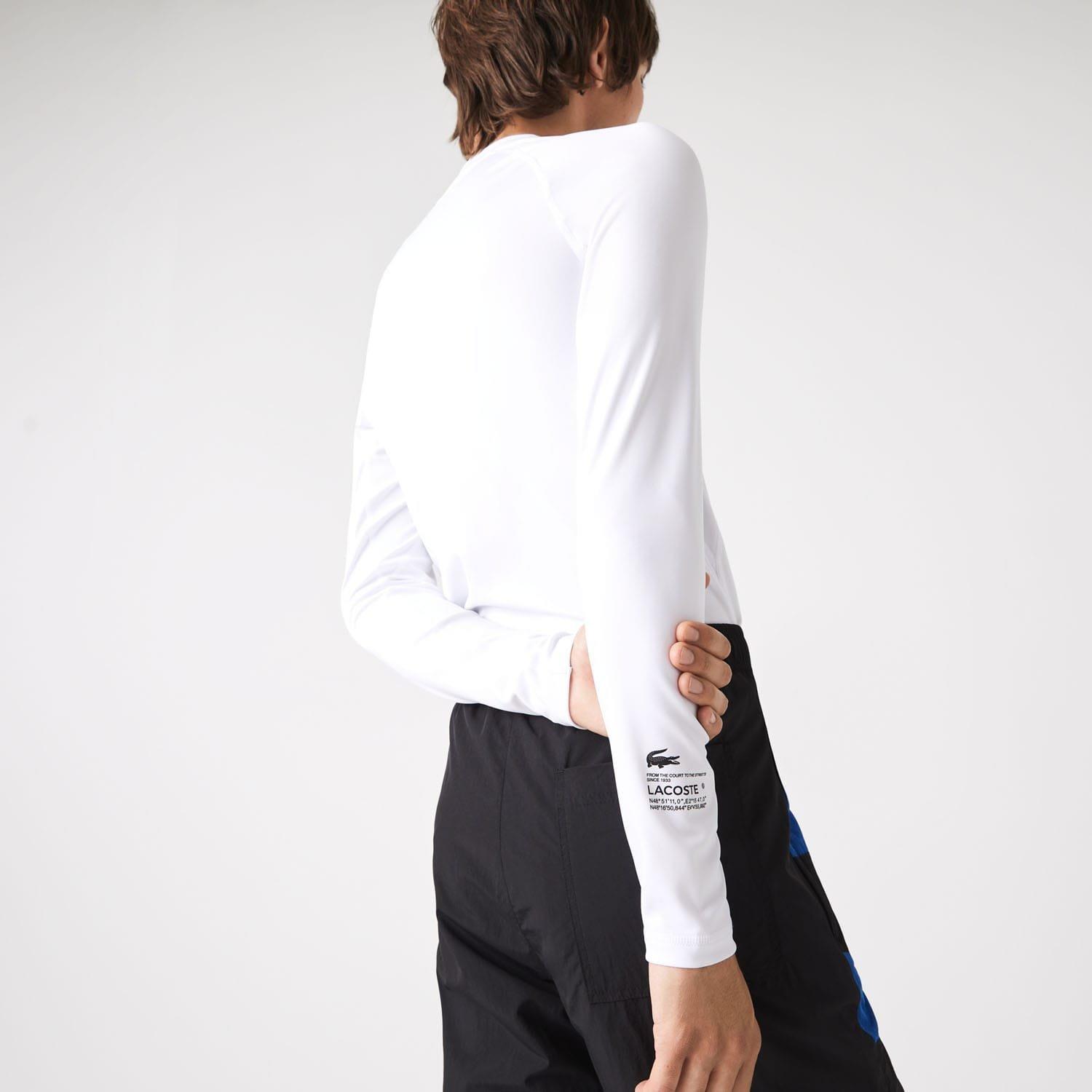 White - Lacoste - Long Sleeved Thermal Training T-Shirt - 4