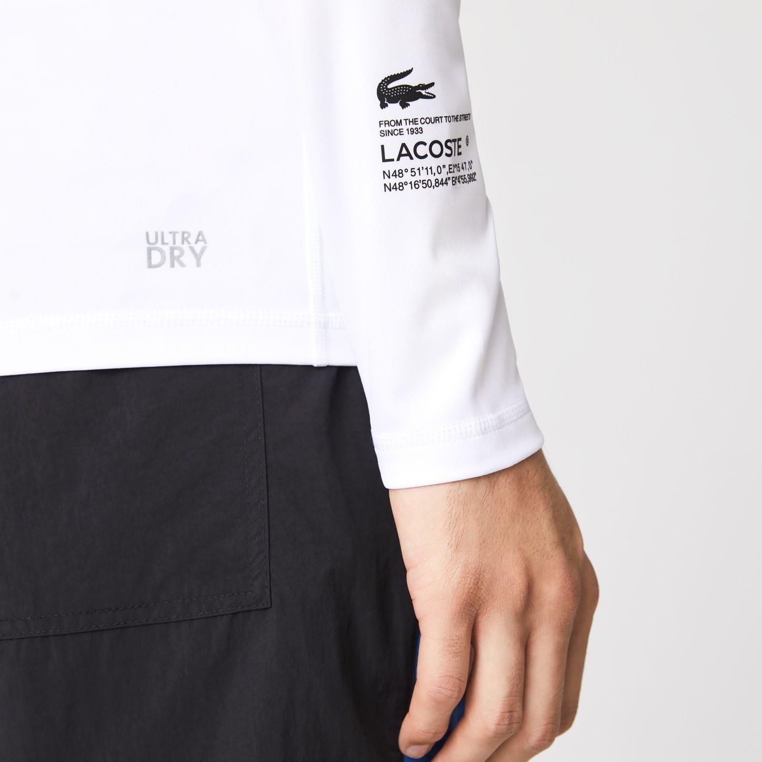 White - Lacoste - Long Sleeved Thermal Training T-Shirt - 6