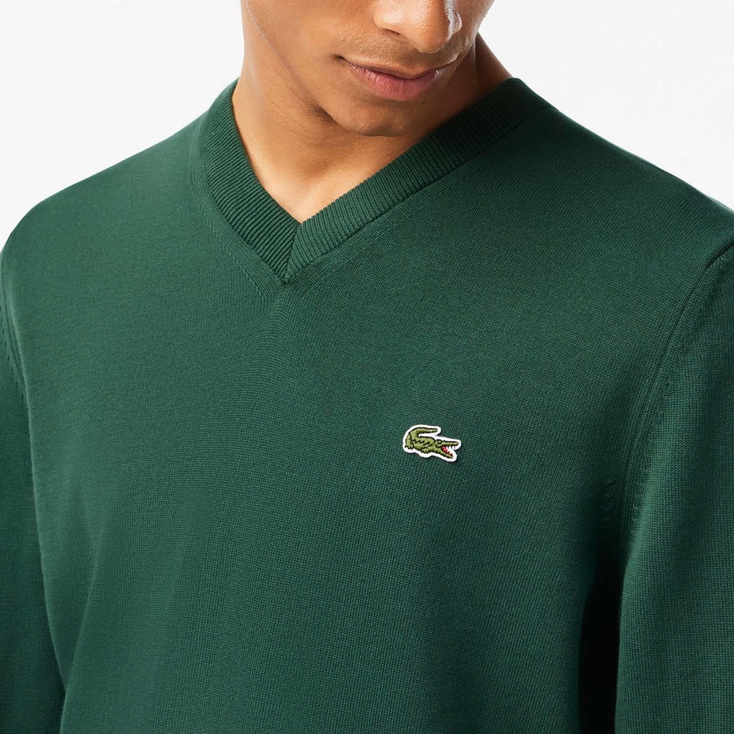 Green - Lacoste - Relaxed Fit Carded Wool Polo Sweatshirt - 5