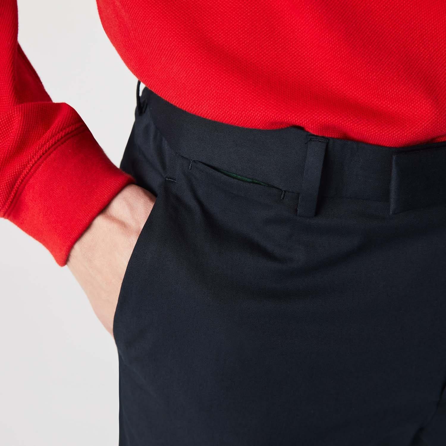 Blue - Lacoste - Slim Fit Stretch Cotton Chinos - 4