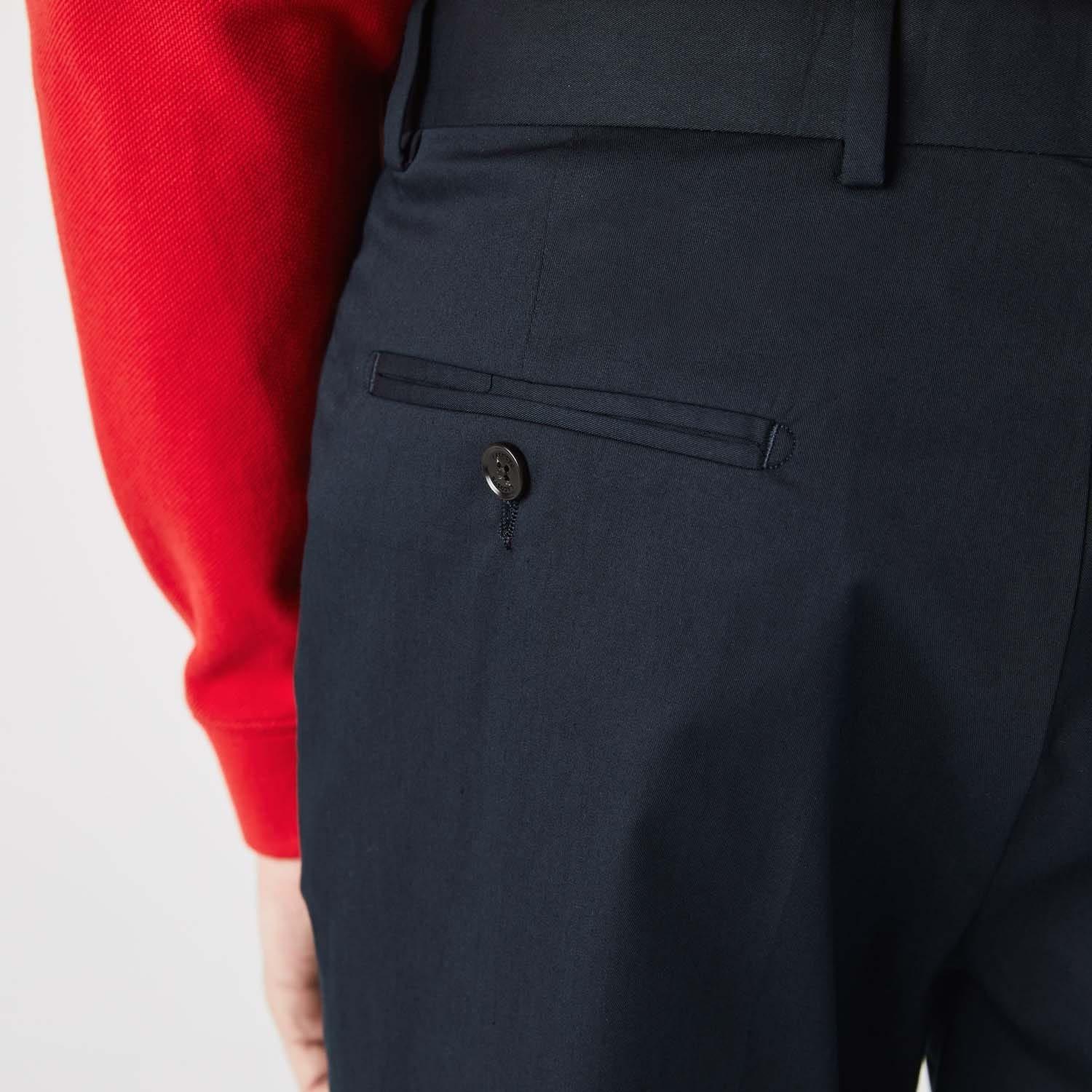 Blue - Lacoste - Slim Fit Stretch Cotton Chinos - 5