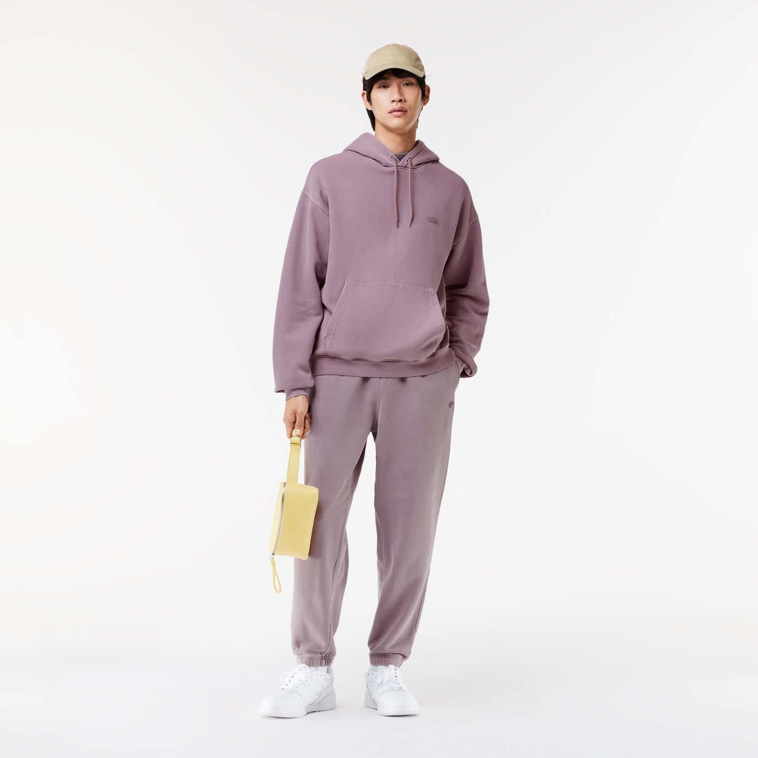 Purple - Lacoste - Loose Fit Cotton Fleece Jogger Hoodie - 2