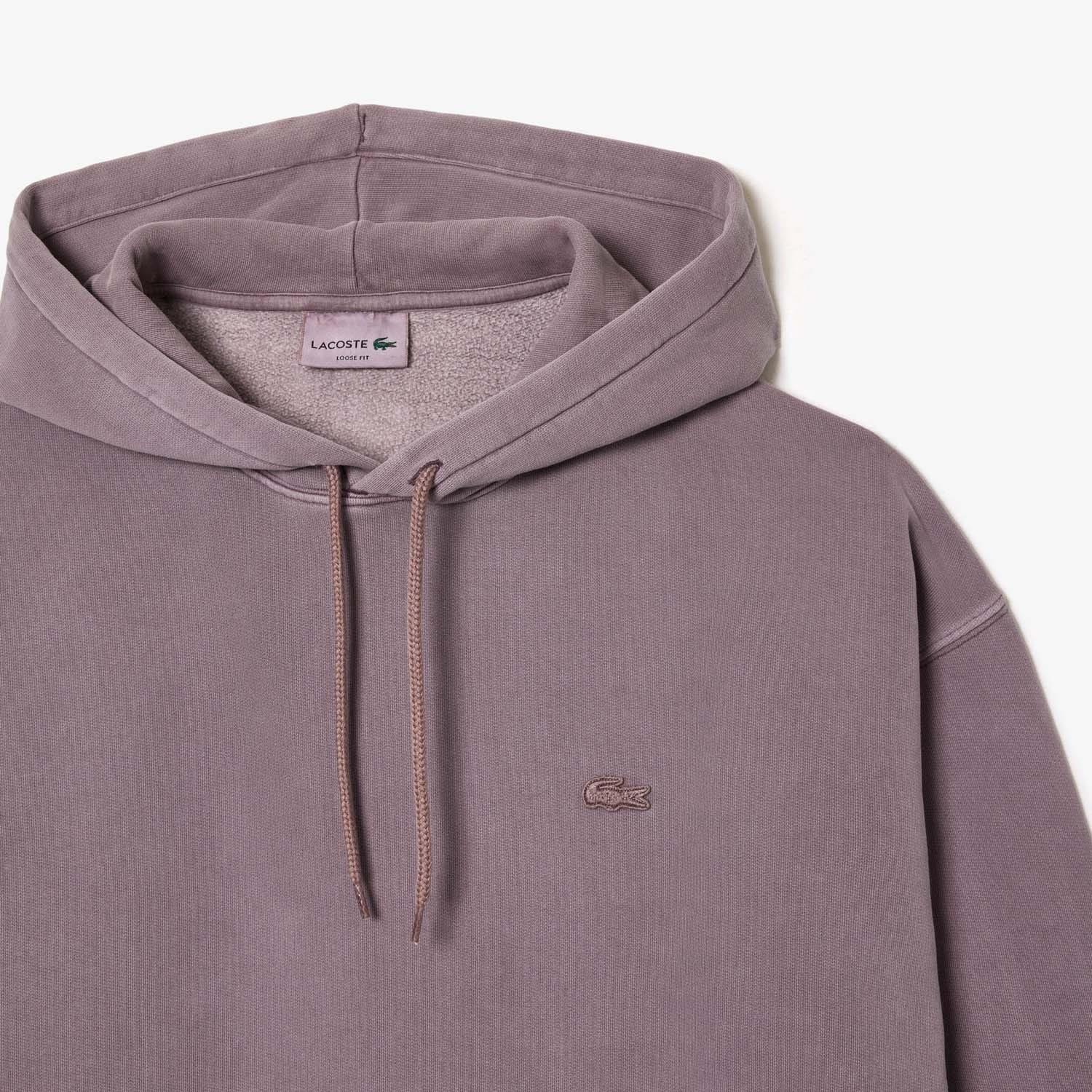 Purple - Lacoste - Loose Fit Cotton Fleece Jogger Hoodie - 3