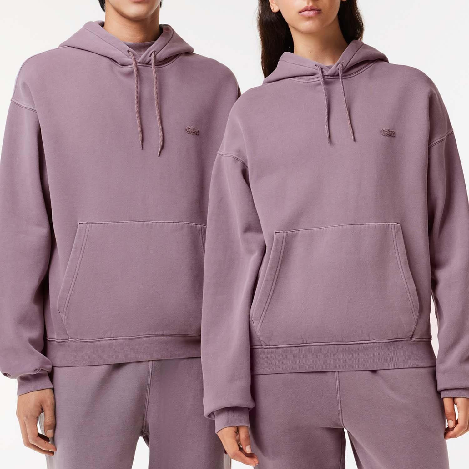 Purple - Lacoste - Loose Fit Cotton Fleece Jogger Hoodie - 4