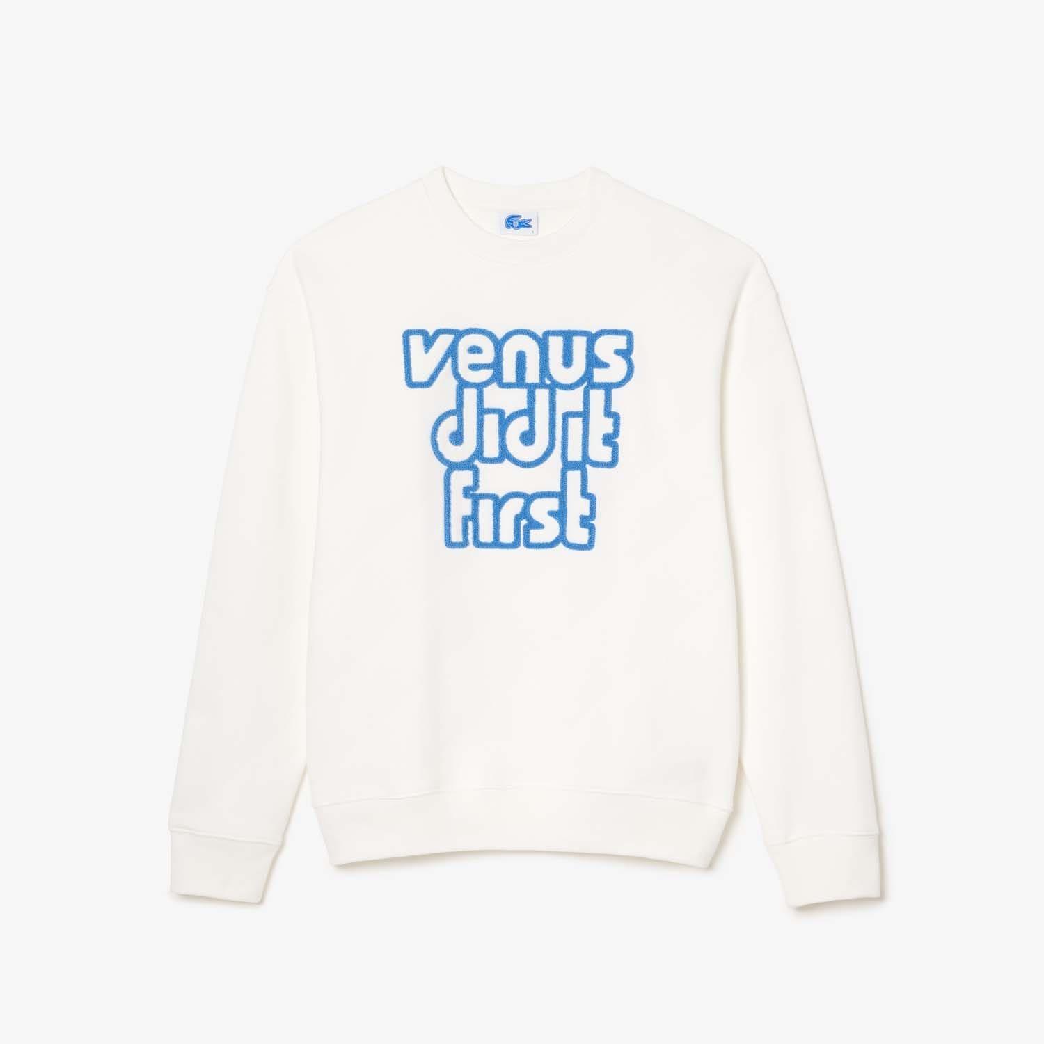 Cream - Lacoste - Oversize Fleece Sweatshirt - 1