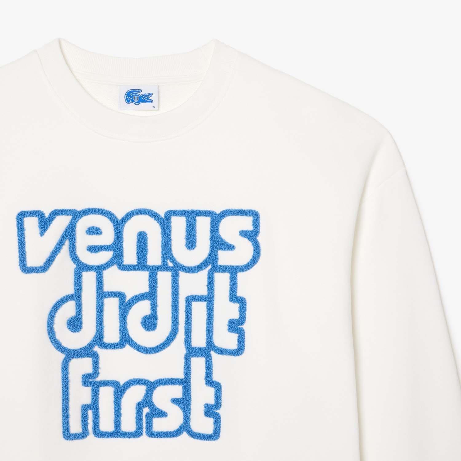 Cream - Lacoste - Oversize Fleece Sweatshirt - 4