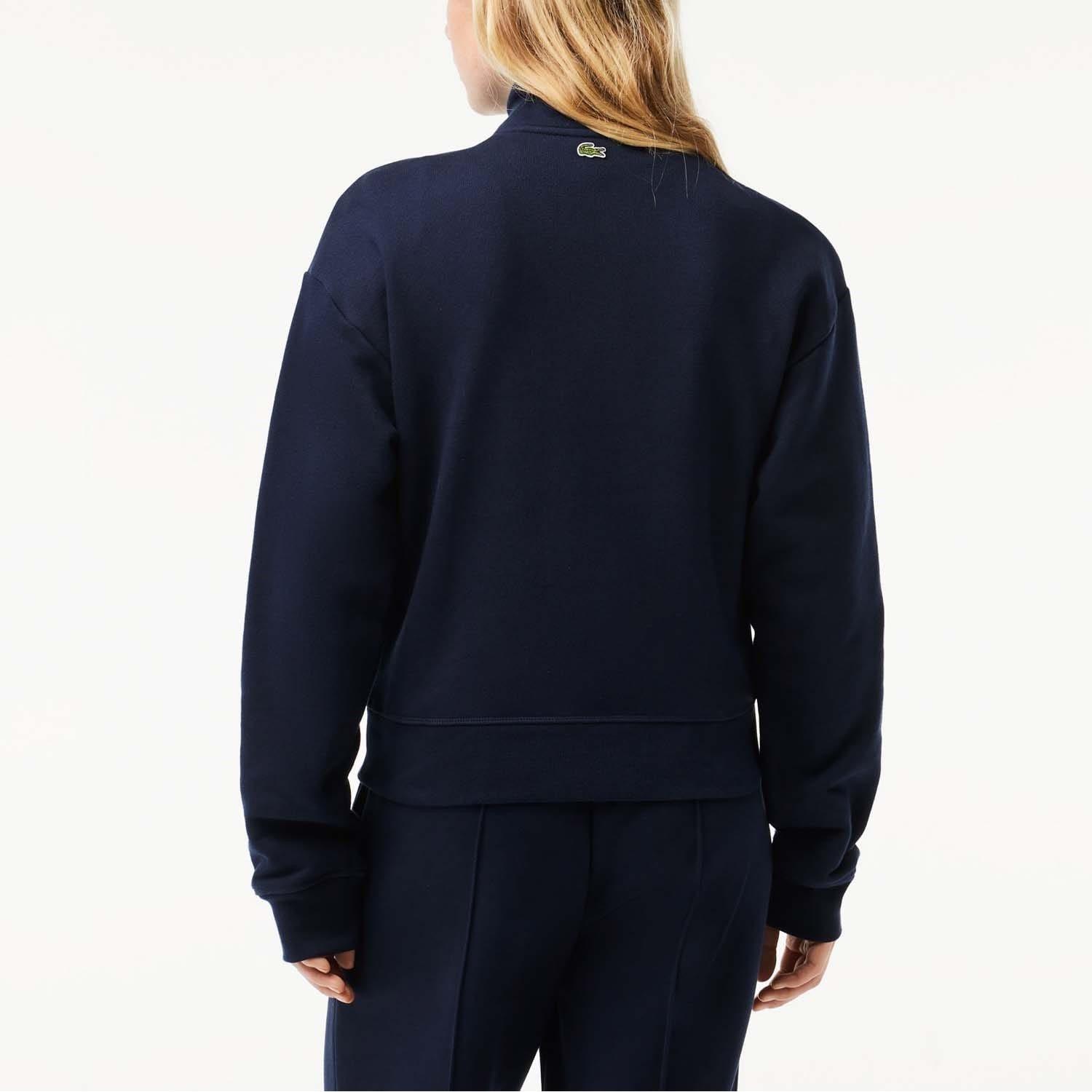 Blue - Lacoste - High Neck Zipped Fleece Jogger Sweatshirt - 2