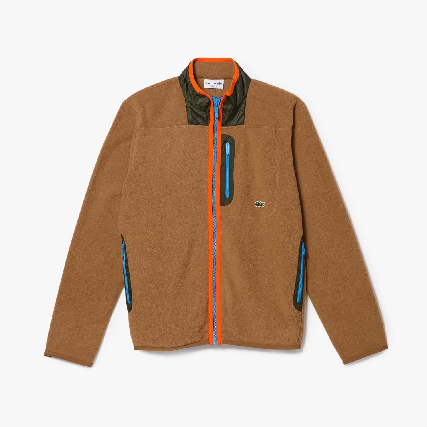 Brown - Lacoste - Fleece Jacket - 1
