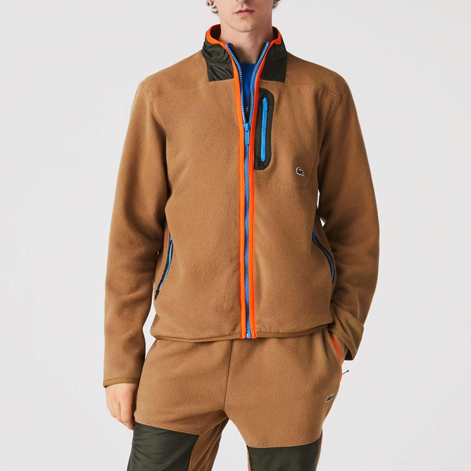Brown - Lacoste - Fleece Jacket - 3