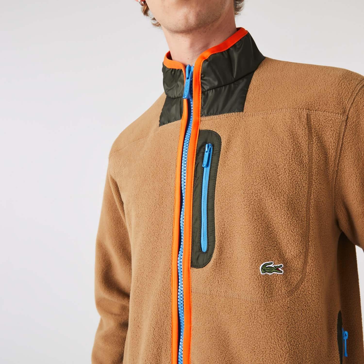 Brown - Lacoste - Fleece Jacket - 4