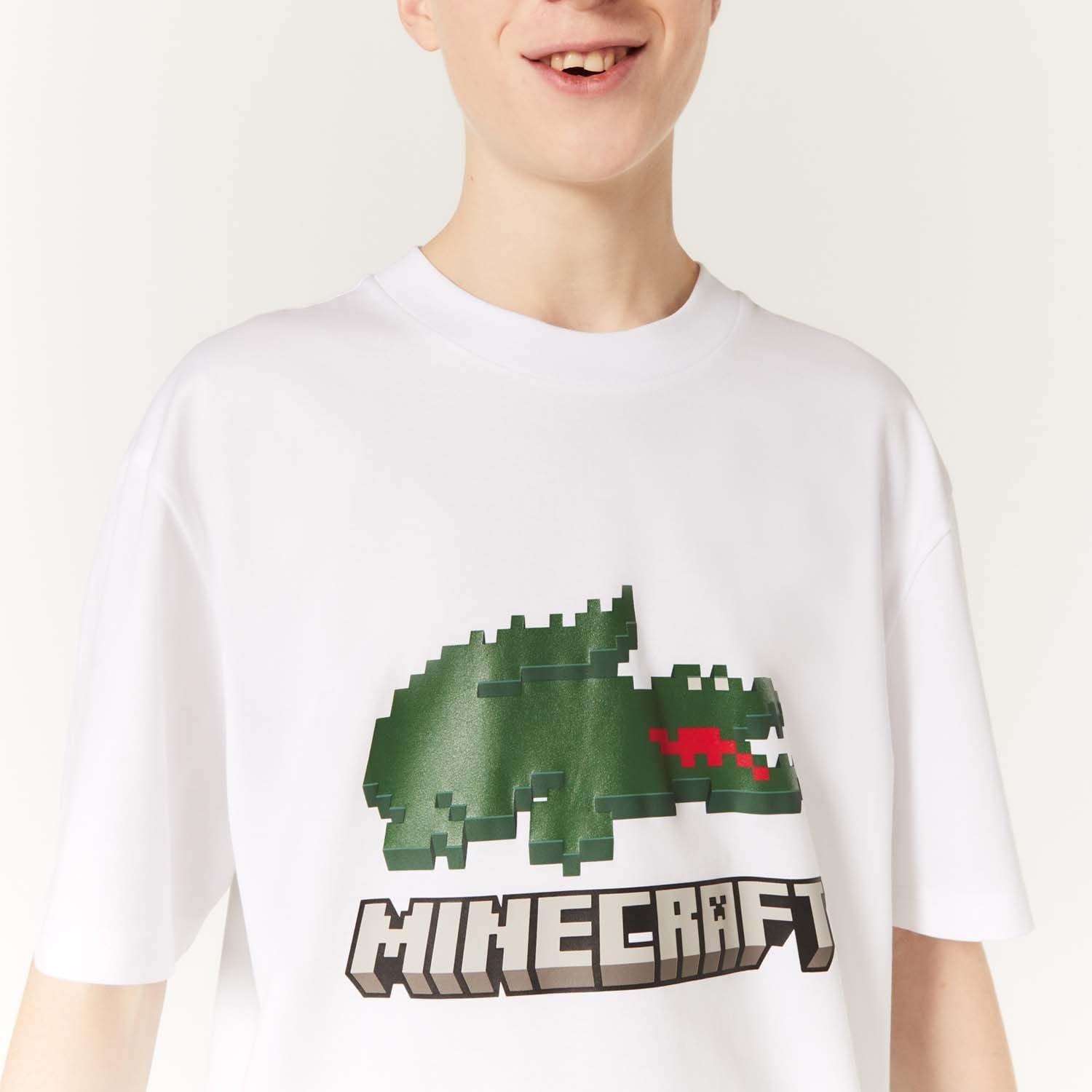 White - Lacoste - x Minecraft Print T-Shirt - 2
