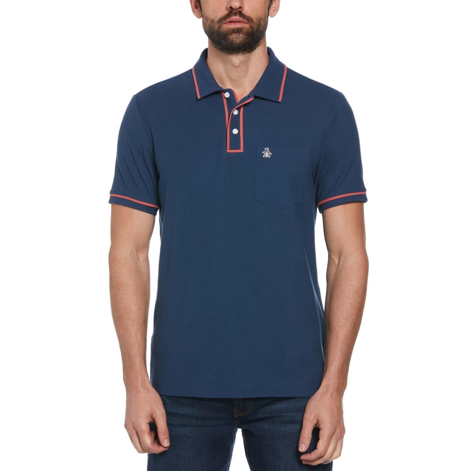 Blue - Original Penguin - Earl Original Pique Polo Shirt - 1