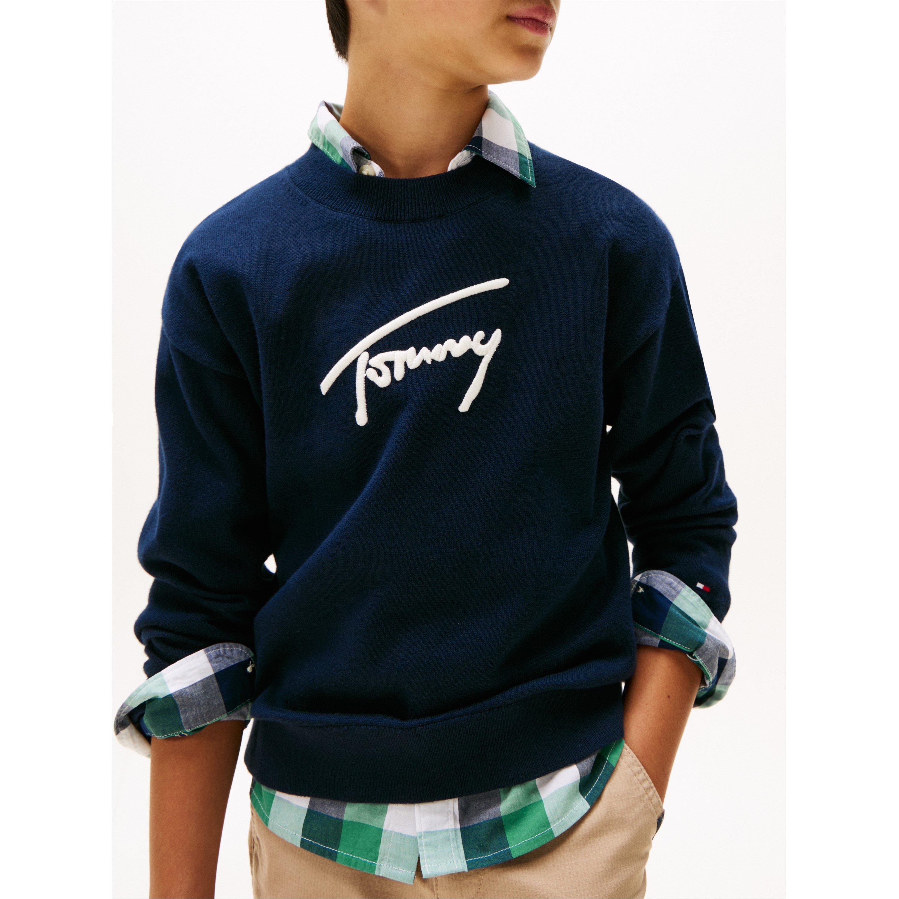 Night Navy C1G - Tommy Hilfiger - Kids' Graphic Crew Neck Jumper - 2