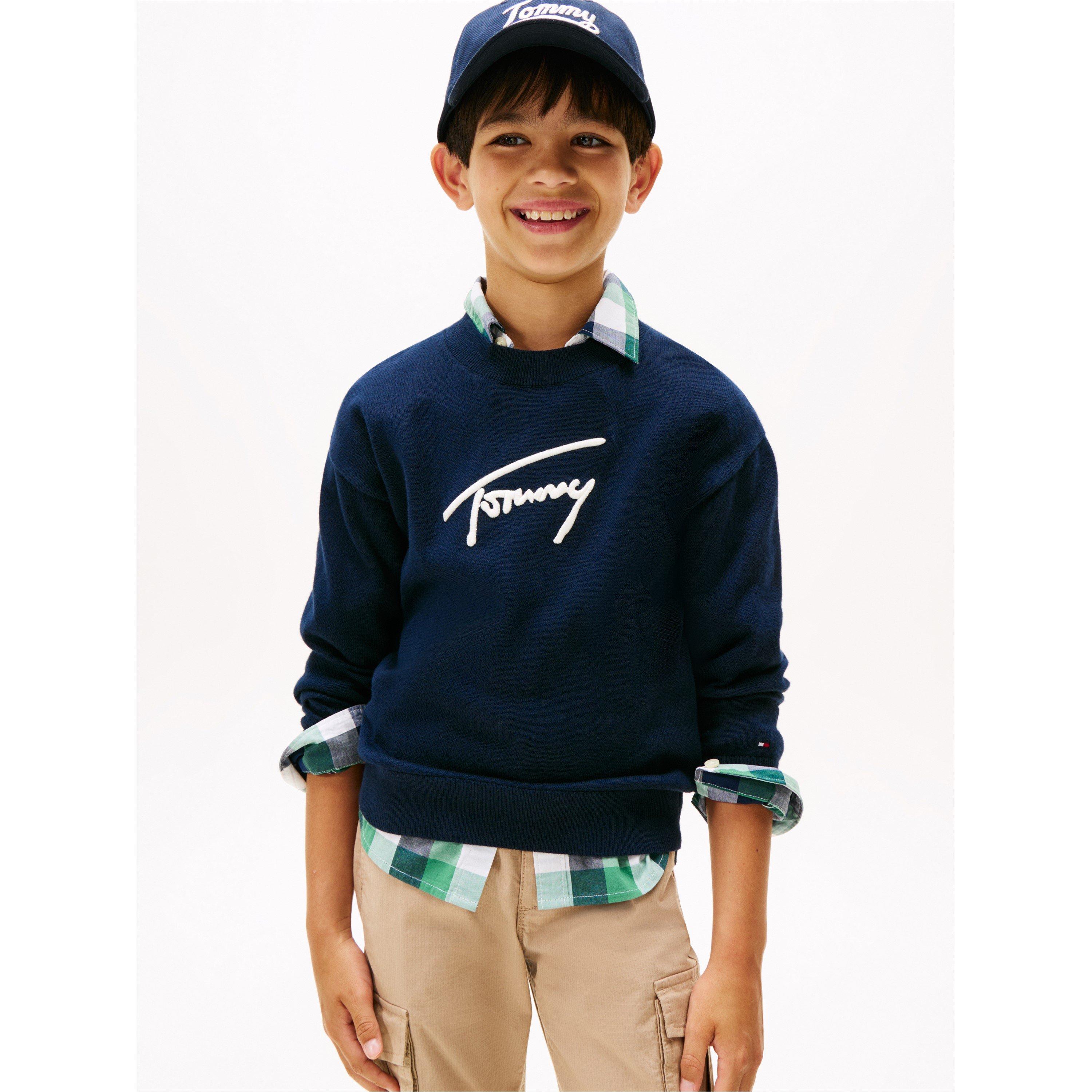 Night Navy C1G - Tommy Hilfiger - Kids' Graphic Crew Neck Jumper - 3