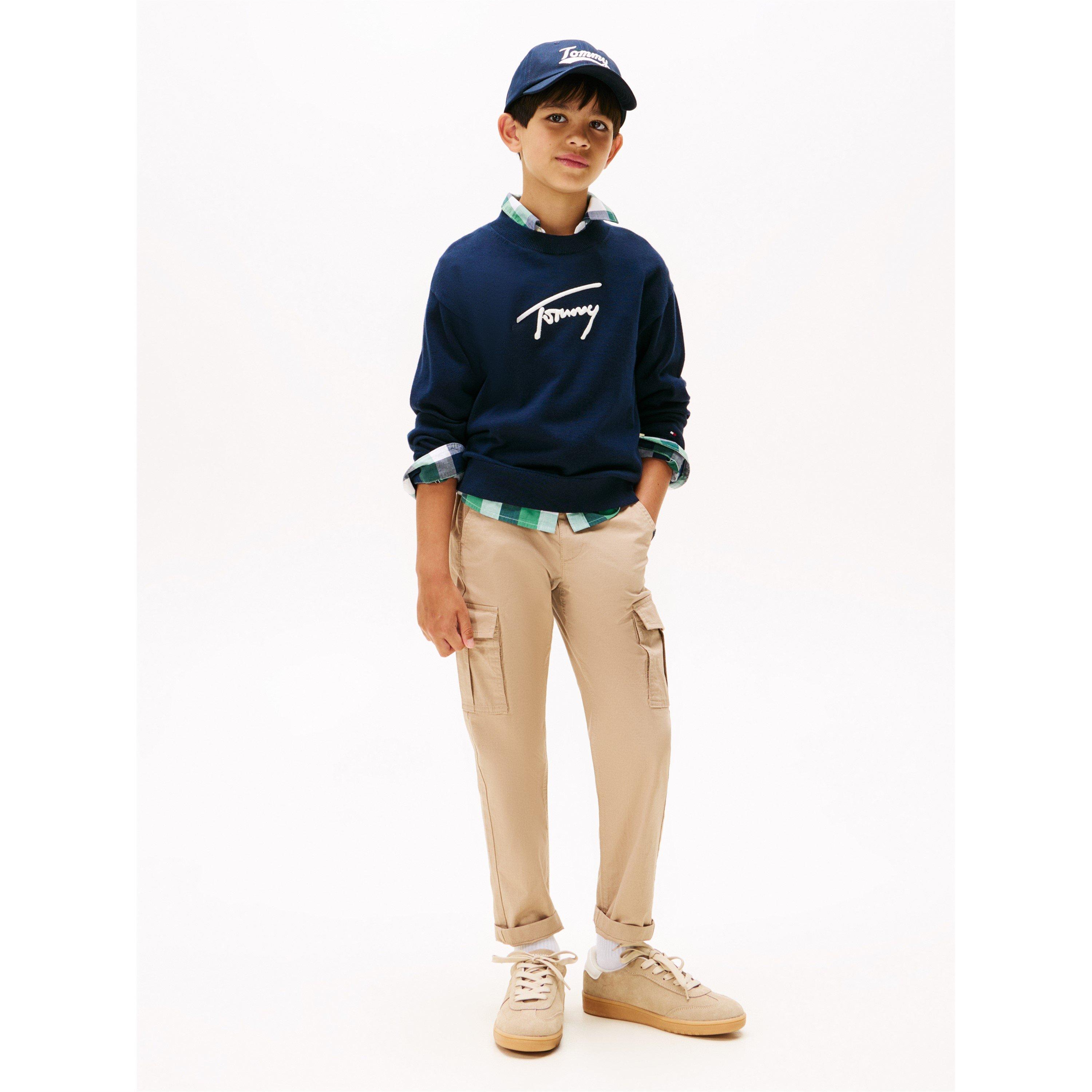 Night Navy C1G - Tommy Hilfiger - Kids' Graphic Crew Neck Jumper - 4
