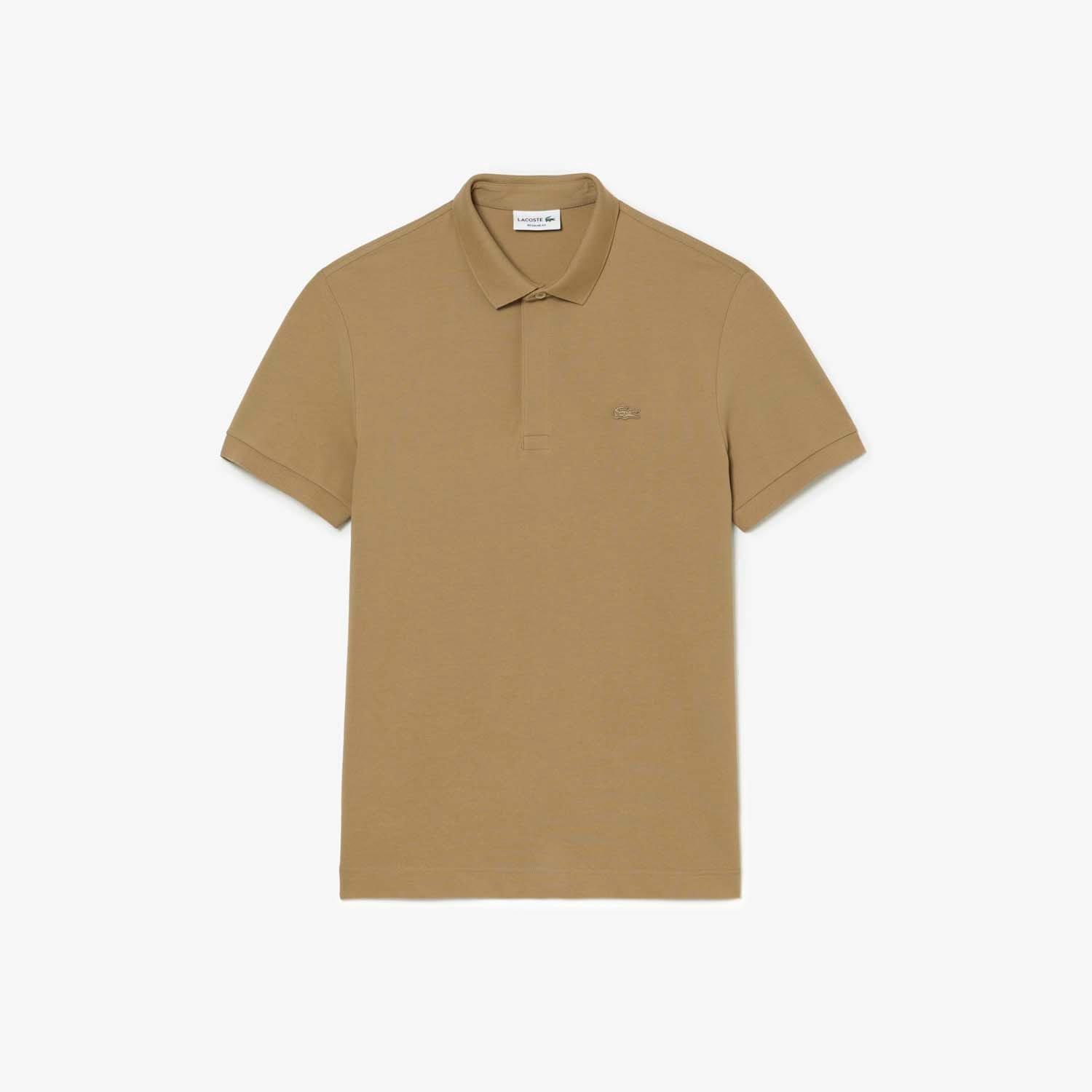 Beige - Lacoste - Regular Fit Paris Stretch Piqu¿ Polo Shirt - 3