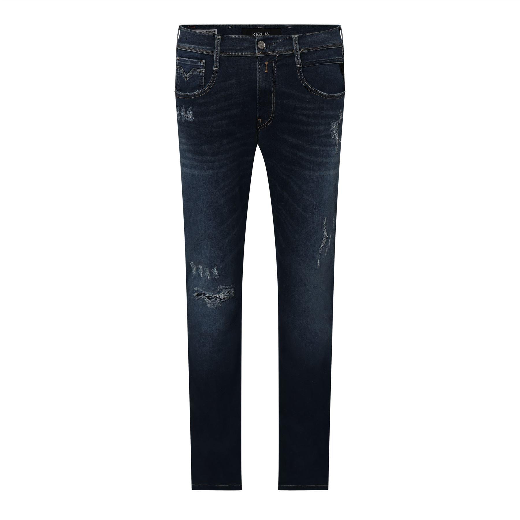 Blue - Replay - Anbass Slim-Fit Jeans - 1