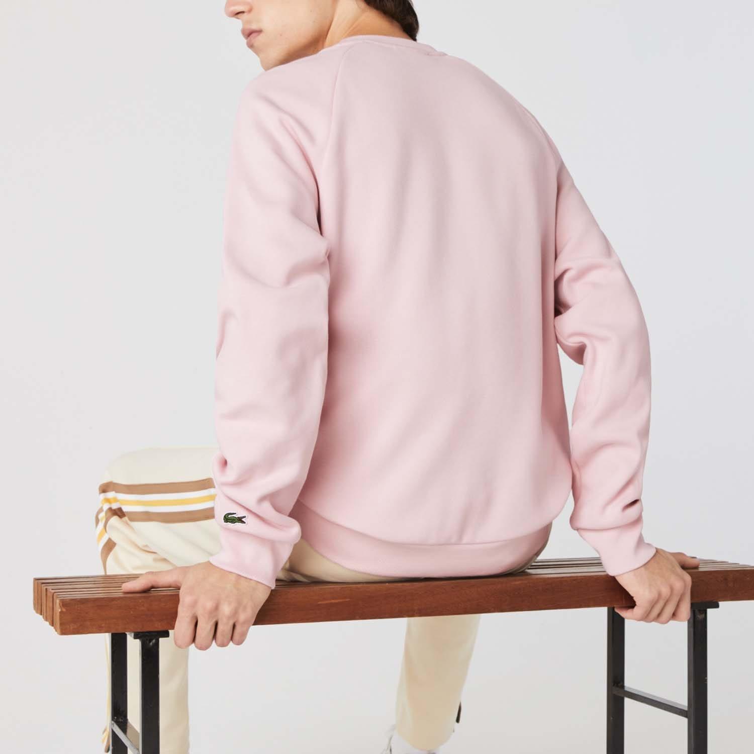 Pink - Lacoste - Crew Neck Embroidered Sweatshirt - 2