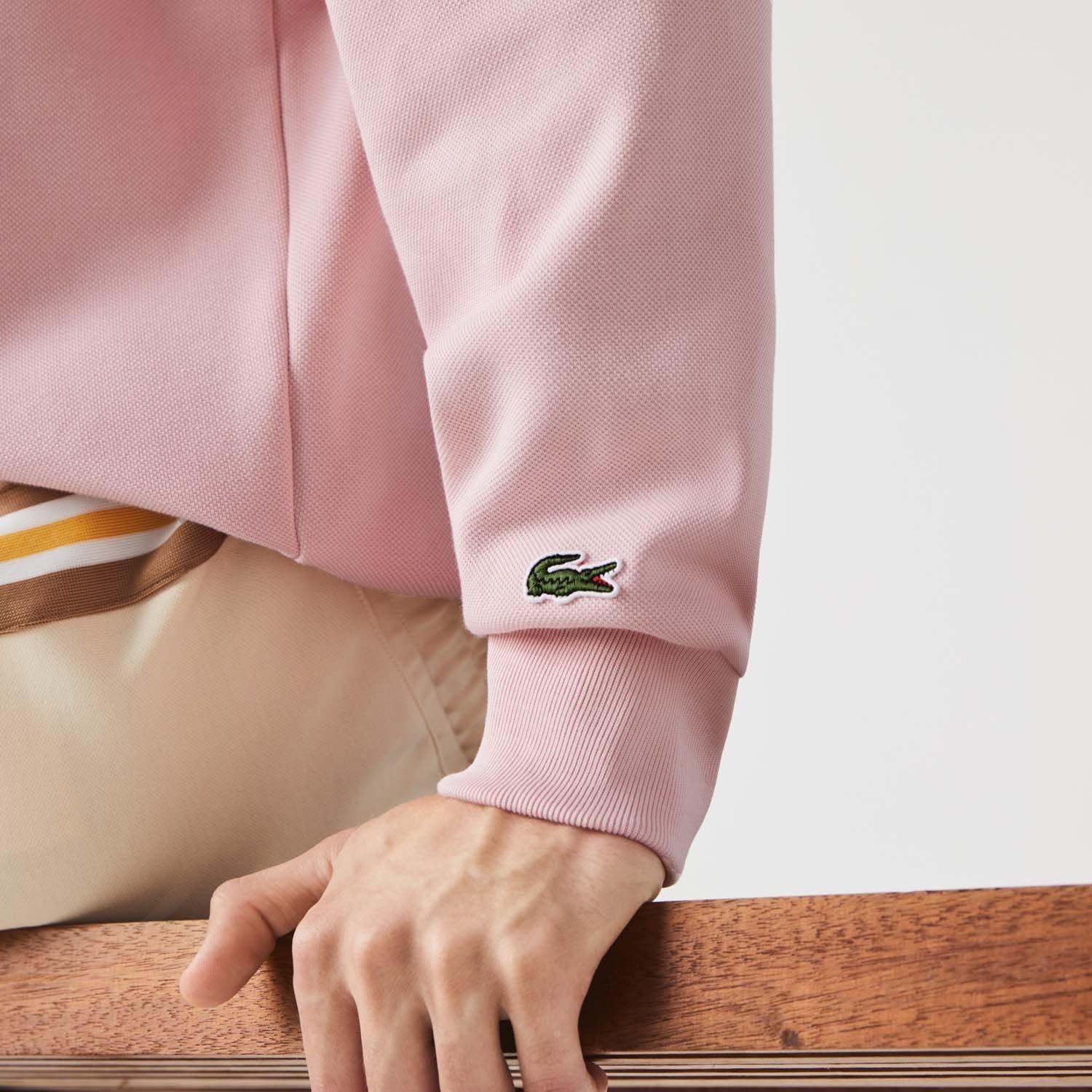 Pink - Lacoste - Crew Neck Embroidered Sweatshirt - 4