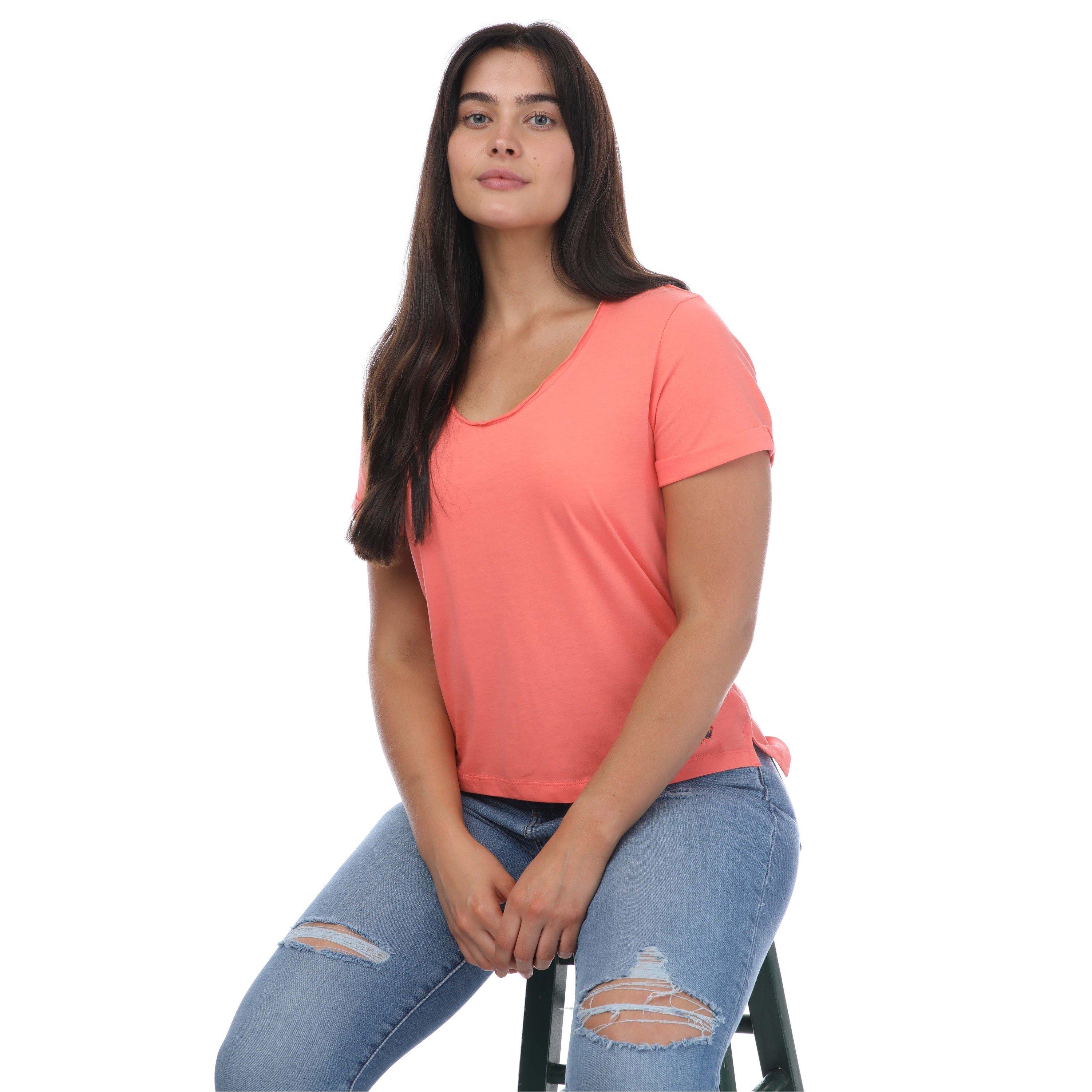 Pink - Ted Baker - Miarna V-Neck Easy Fit T-Shirt - 4