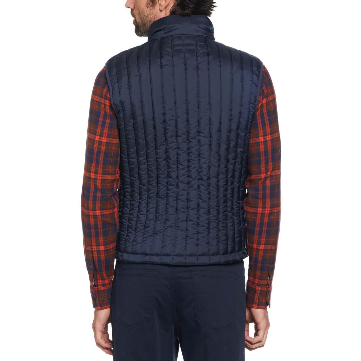 Navy - Original Penguin - Vertical Quilted Gilet - 2
