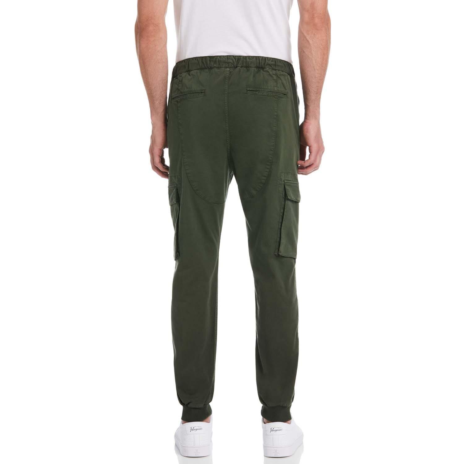 Green - Original Penguin - Tapered Fit Drawstring Cargo Pants - 2