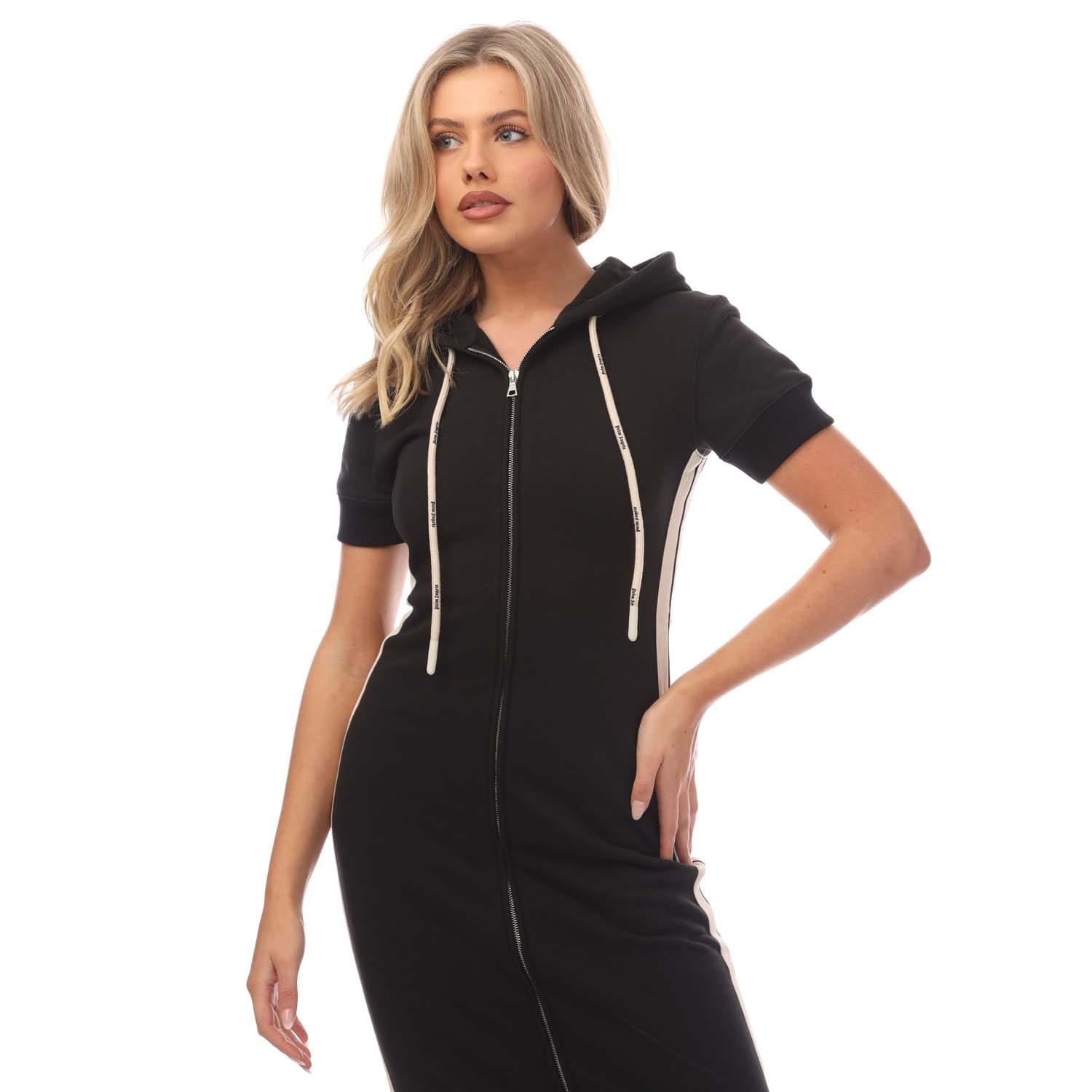 Black - Palm Angels - Women's Fleece Hoodie Long Maxi Dress - 3