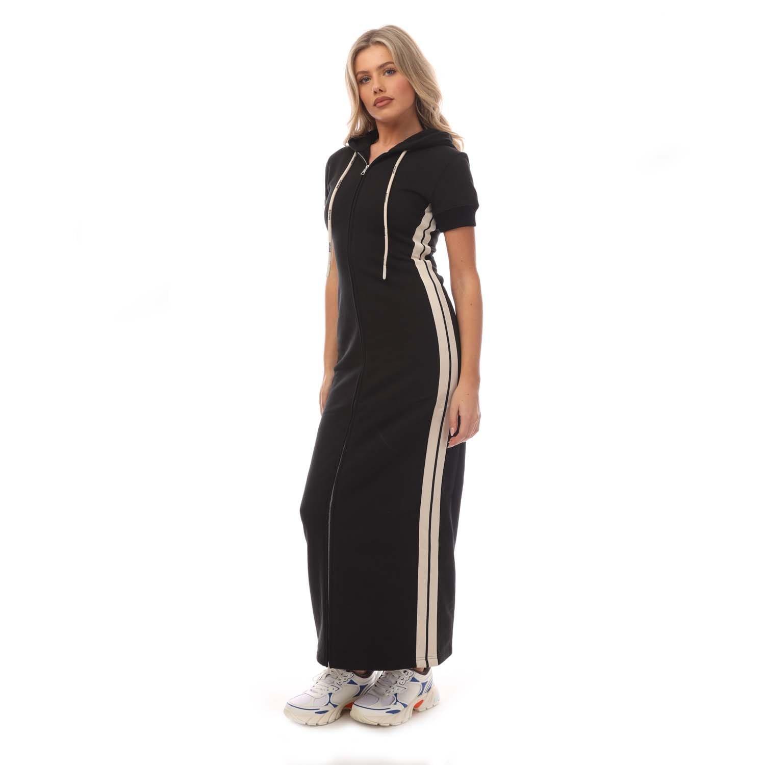 Black - Palm Angels - Women's Fleece Hoodie Long Maxi Dress - 4