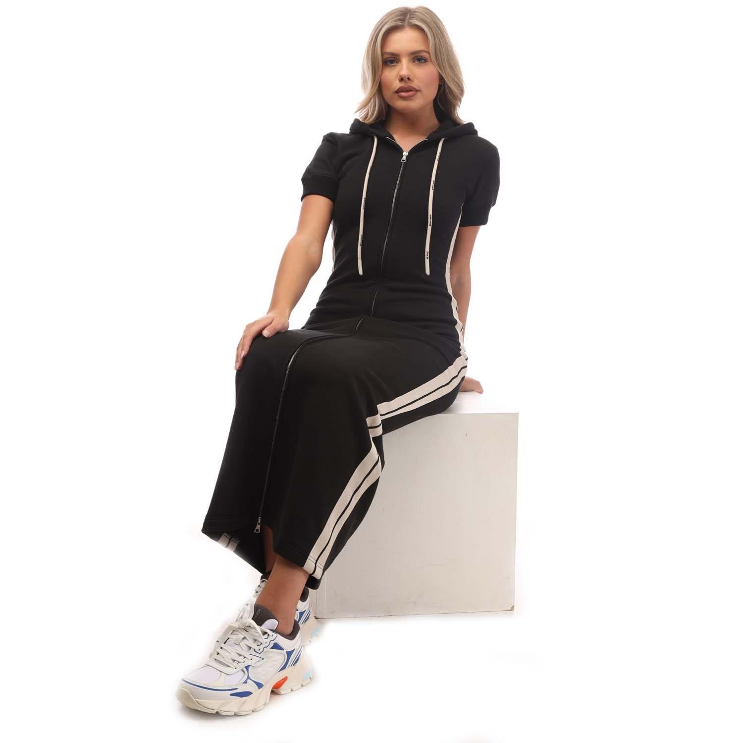 Black - Palm Angels - Women's Fleece Hoodie Long Maxi Dress - 5