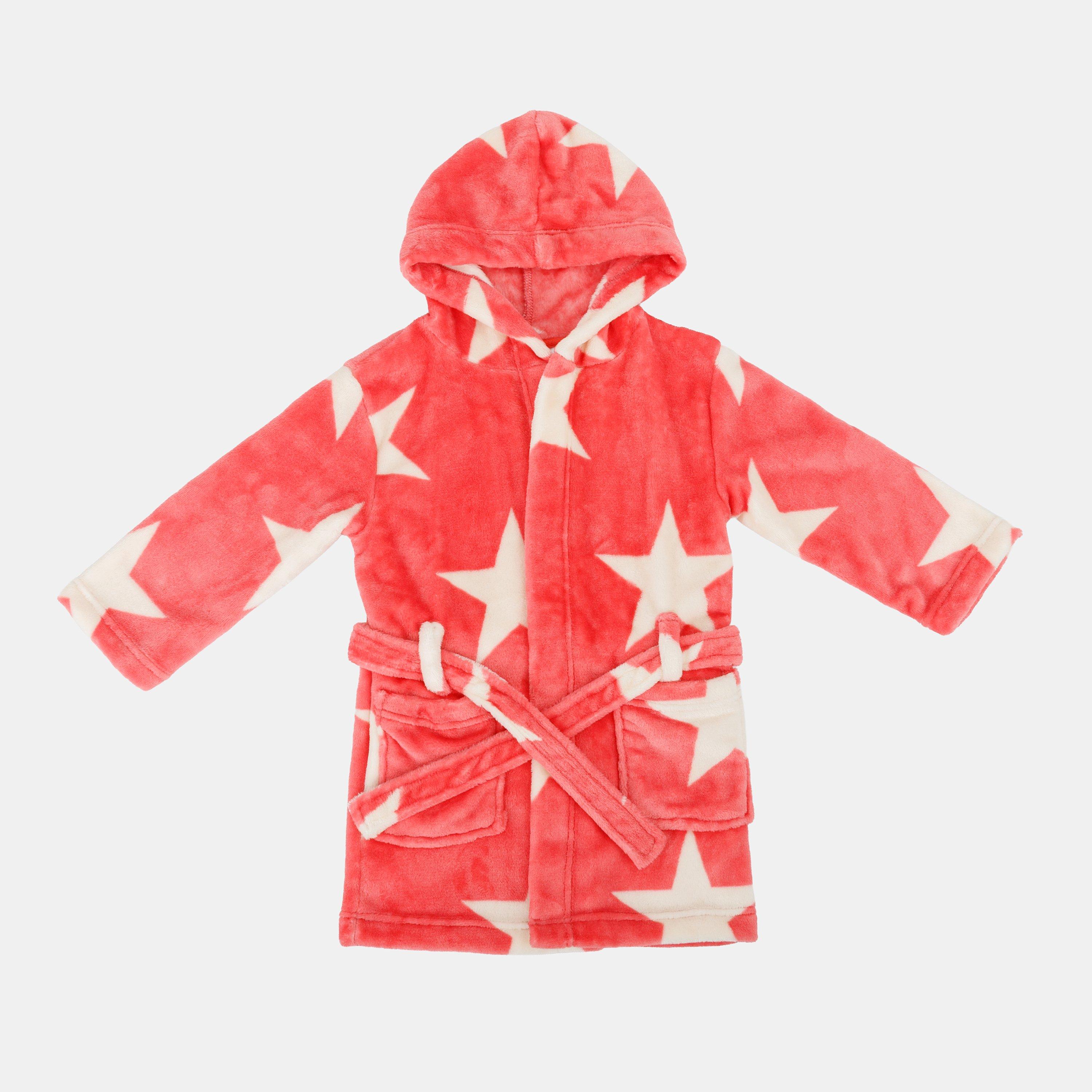 pink star dressing gown Jim Jam The label Zip Pink Star Dressing Gown