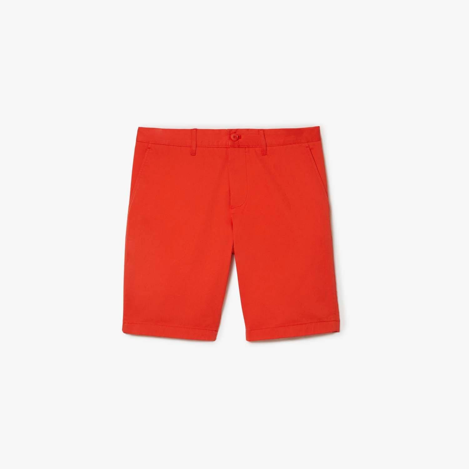 Orange - Lacoste - Slim Fit Stretch Cotton Bermuda Shorts - 3
