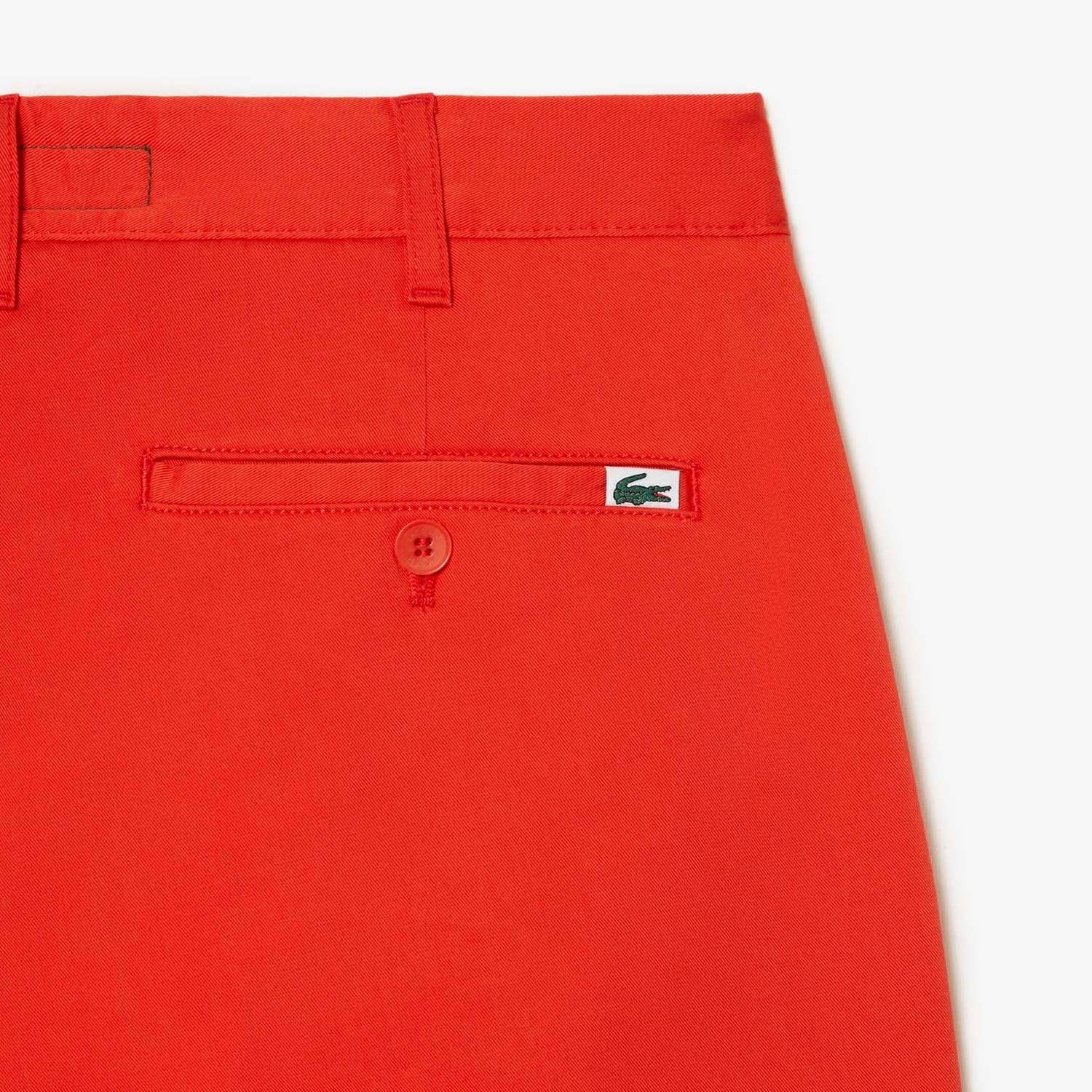 Orange - Lacoste - Slim Fit Stretch Cotton Bermuda Shorts - 5