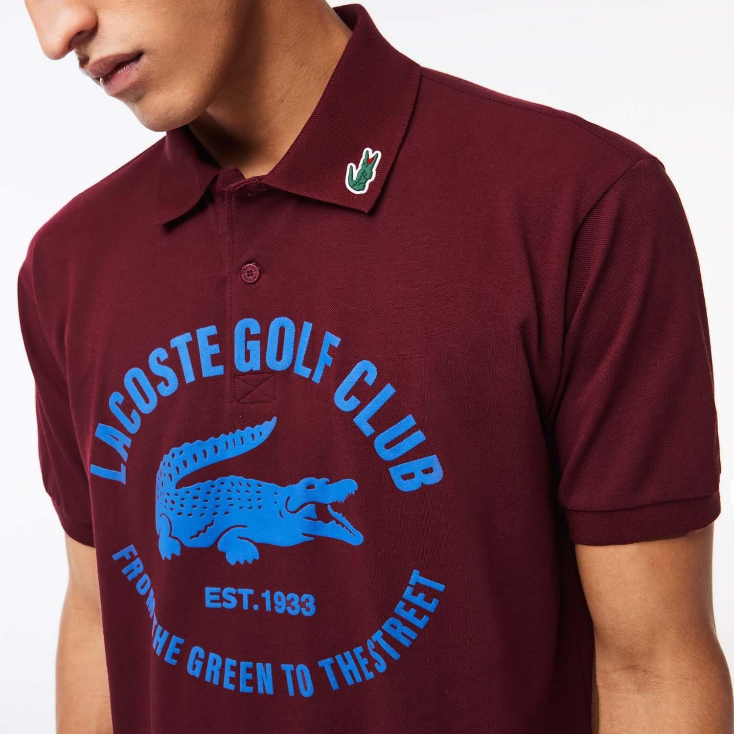 Red - Lacoste - Classic Fit Cotton Golf Polo Shirt - 5