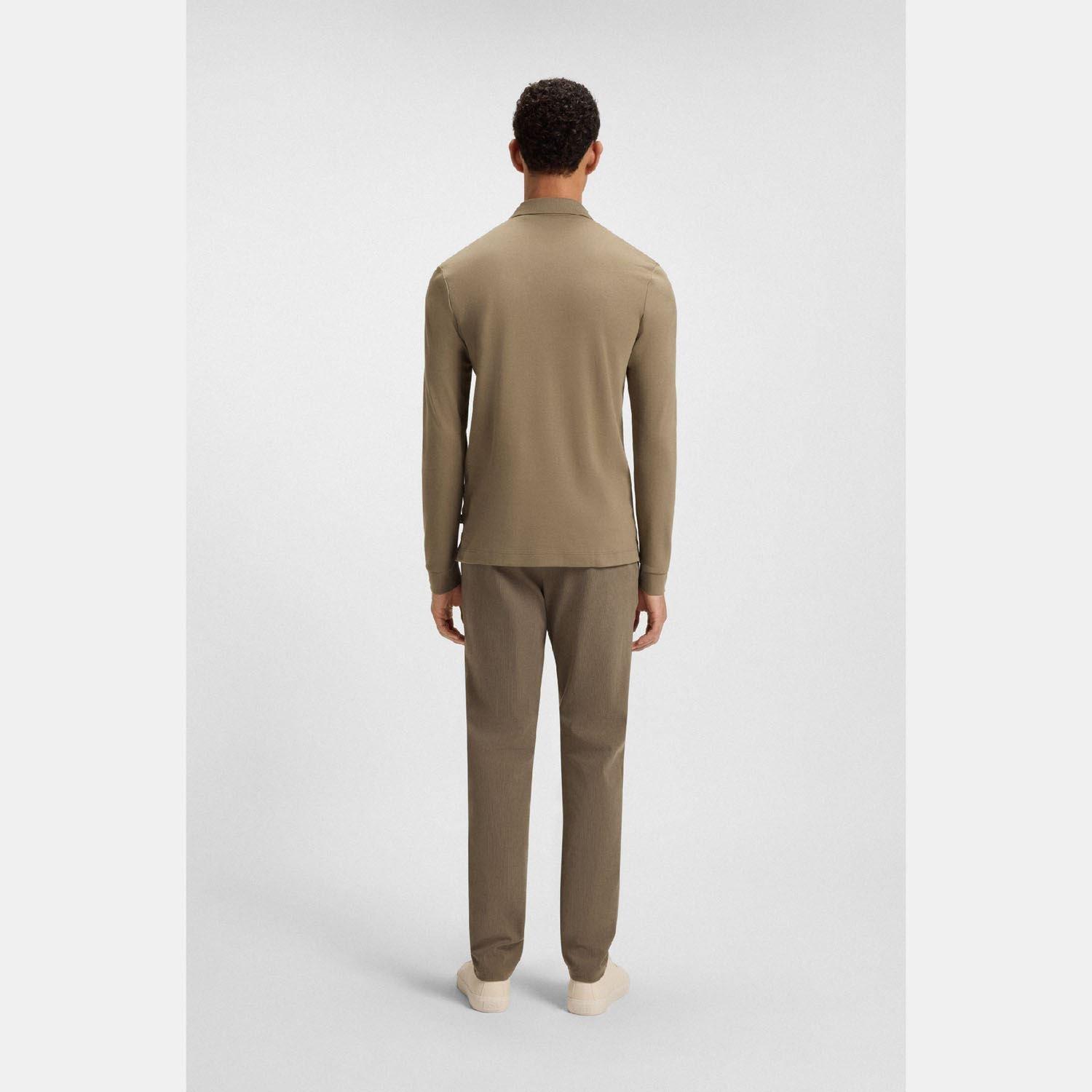 Brown - Boss - Pado 30 Long Sleeve Polo Shirt - 5