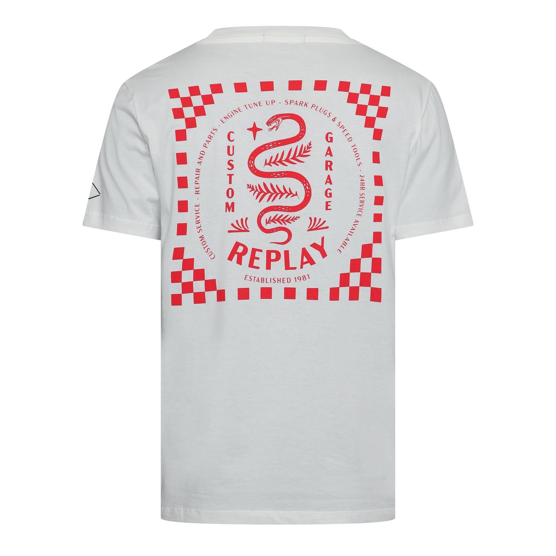 White - Replay - Short Sleeve T-Shirt - 2