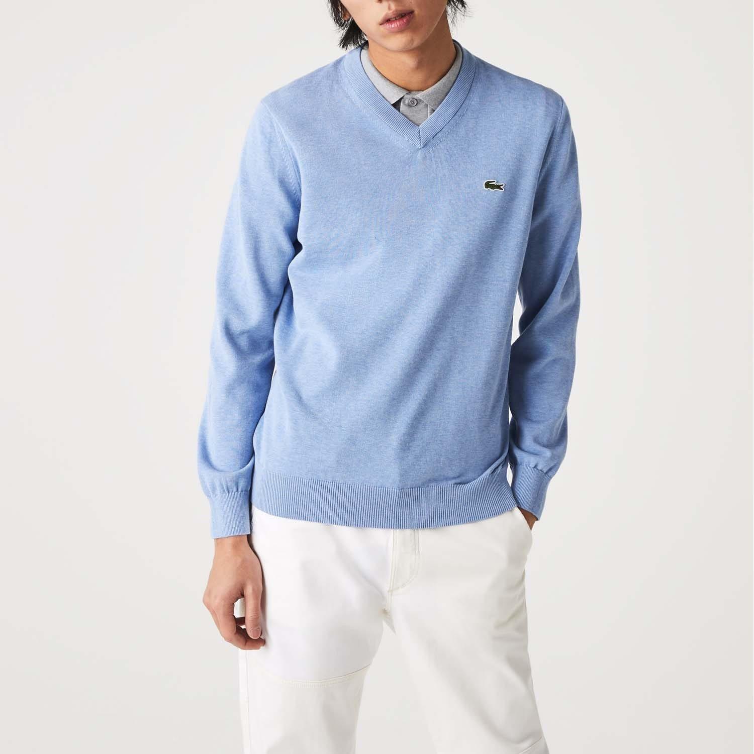 Blue - Lacoste - Relaxed Fit Carded Wool Polo Sweatshirt - 3