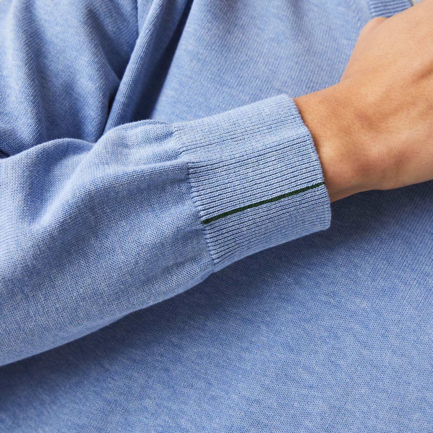 Blue - Lacoste - Relaxed Fit Carded Wool Polo Sweatshirt - 5