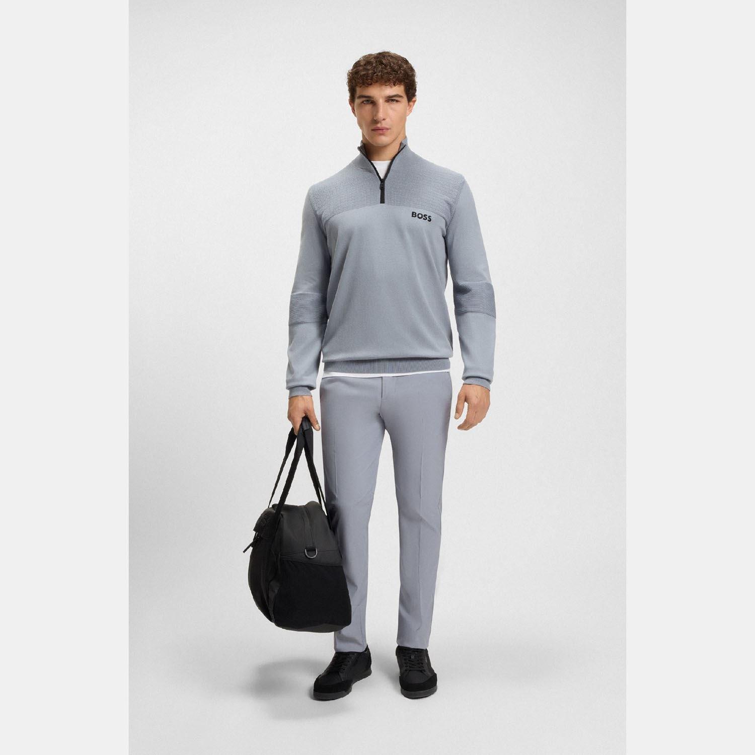 Grey - Boss - T Phoenix Pro Stretch Twill Golf Trousers - 4