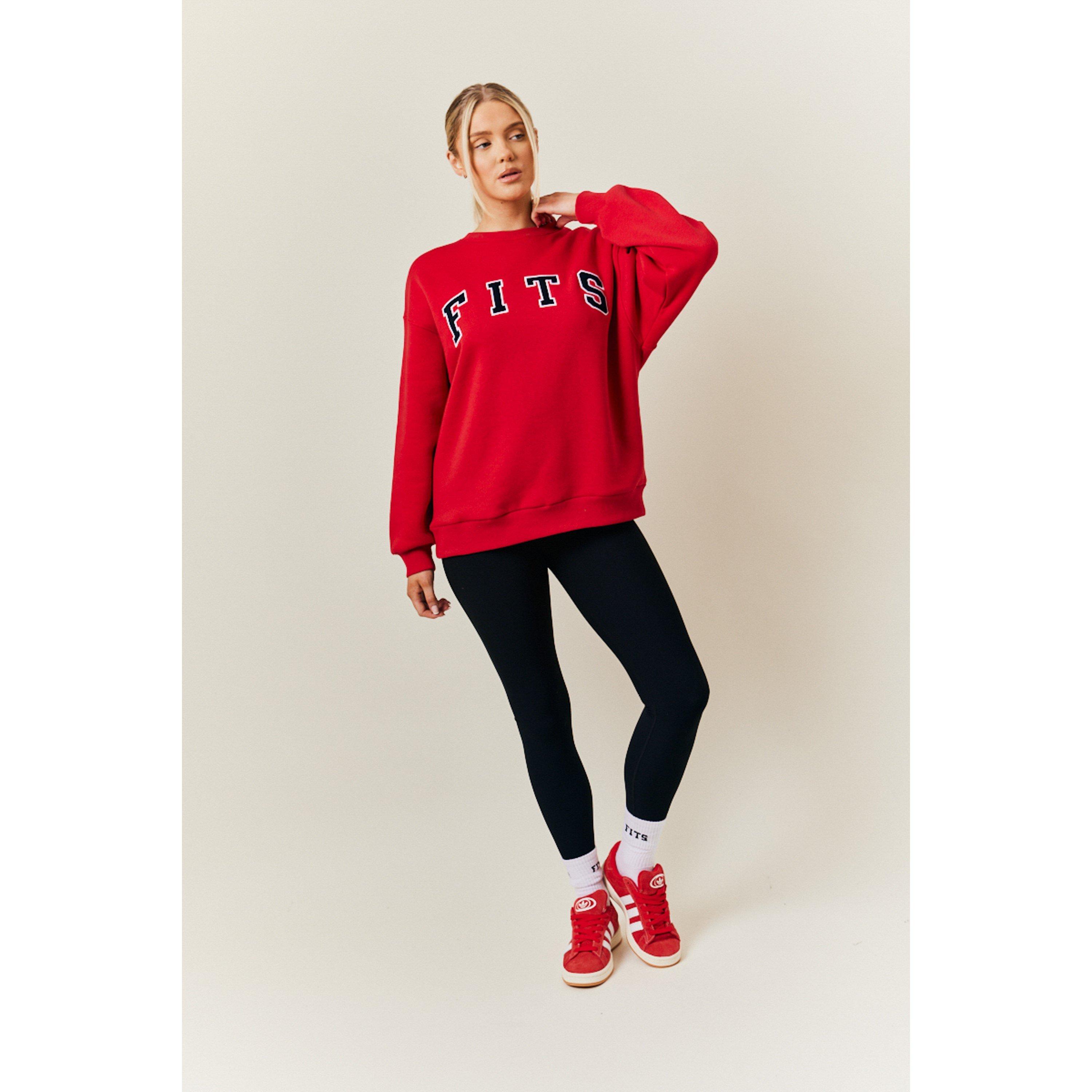 Red - fITS - Red Crew Neck Embroidered Sweater - 1
