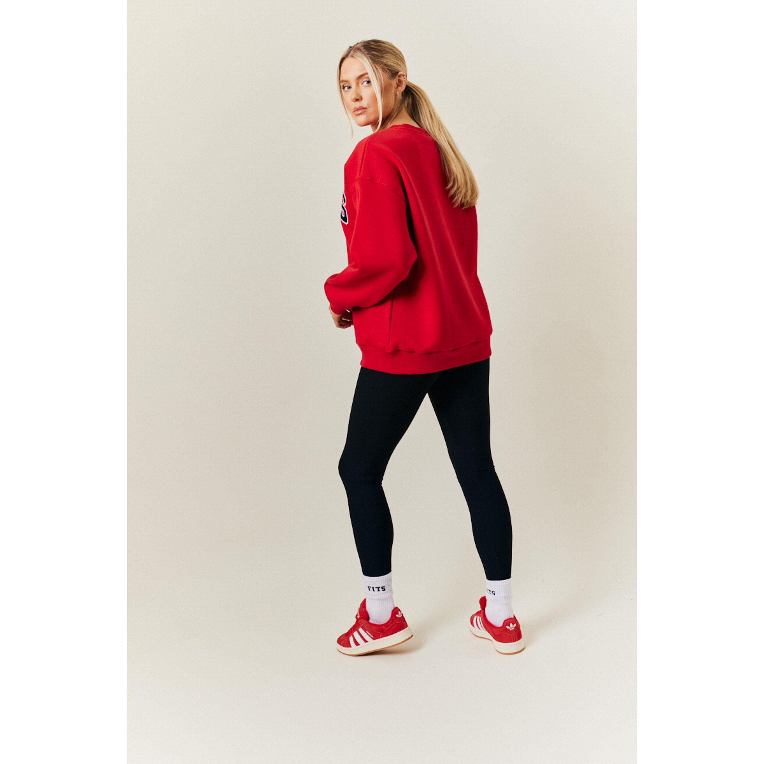 Red - fITS - Red Crew Neck Embroidered Sweater - 2