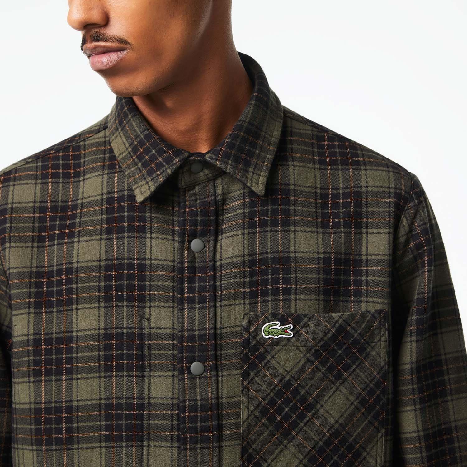 Multi Colour - Lacoste - Reversible Cotton Flannel Overshirt - 6