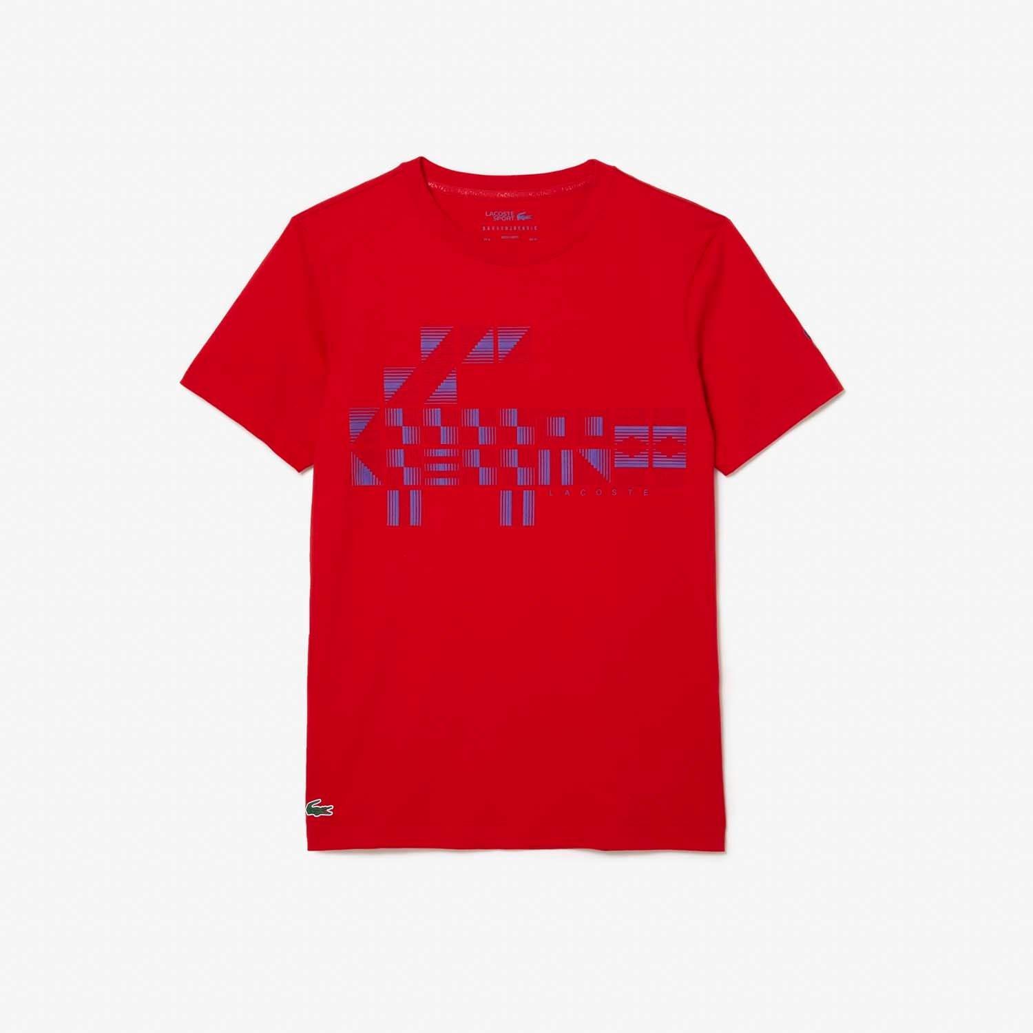 Red - Lacoste - Sport x Novak Djokovic Printed T-Shirt - 3