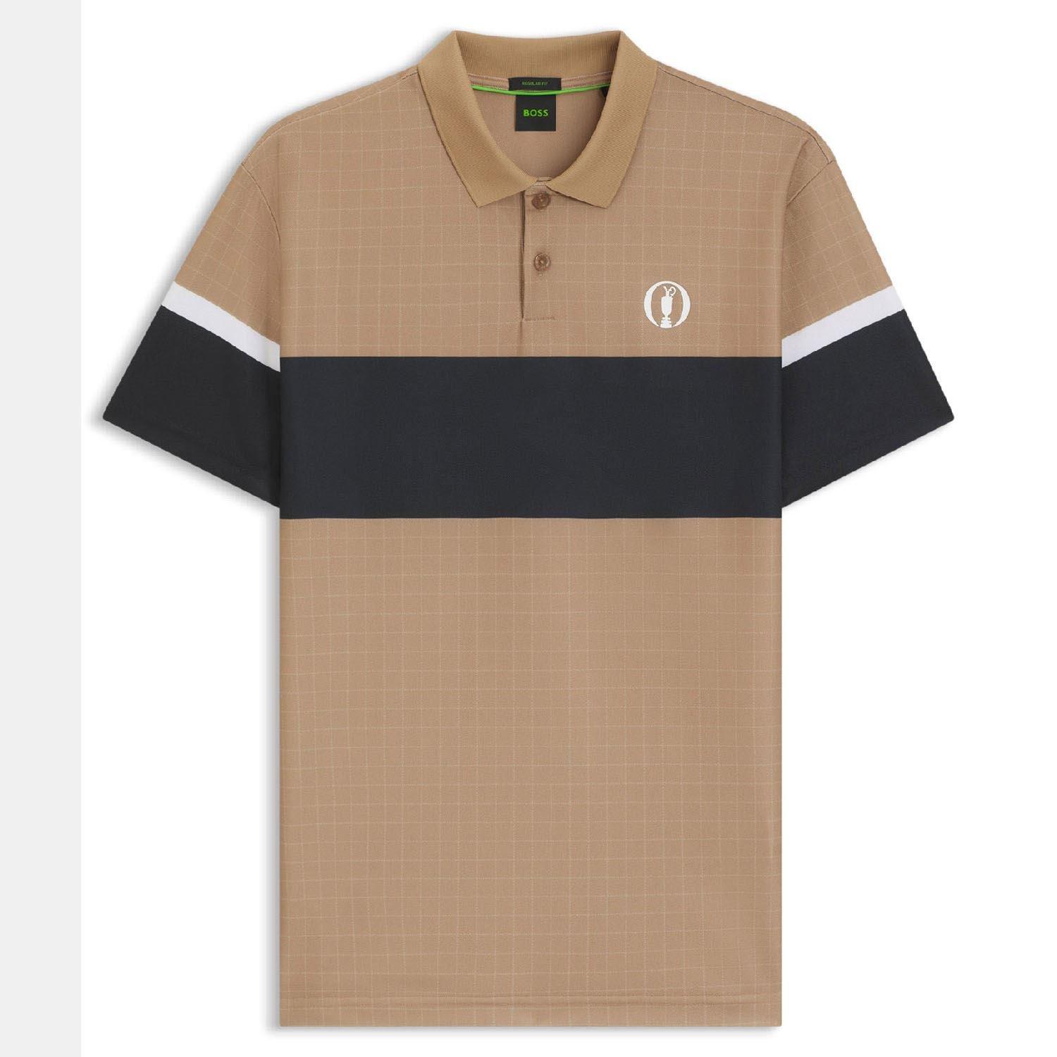 Beige - Boss - The Open 25 Paddy Grid Pattern Polo Shirt - 1