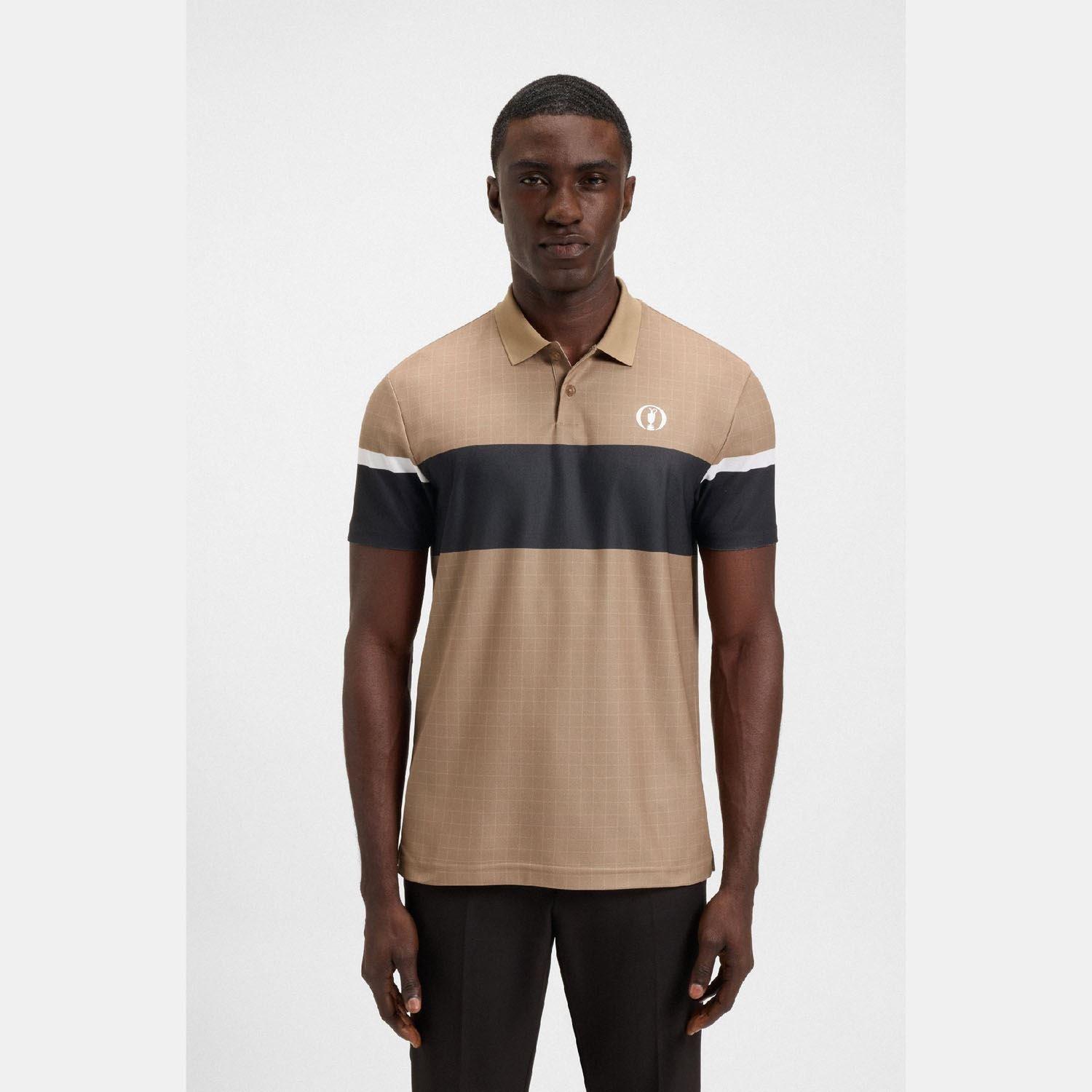 Beige - Boss - The Open 25 Paddy Grid Pattern Polo Shirt - 2